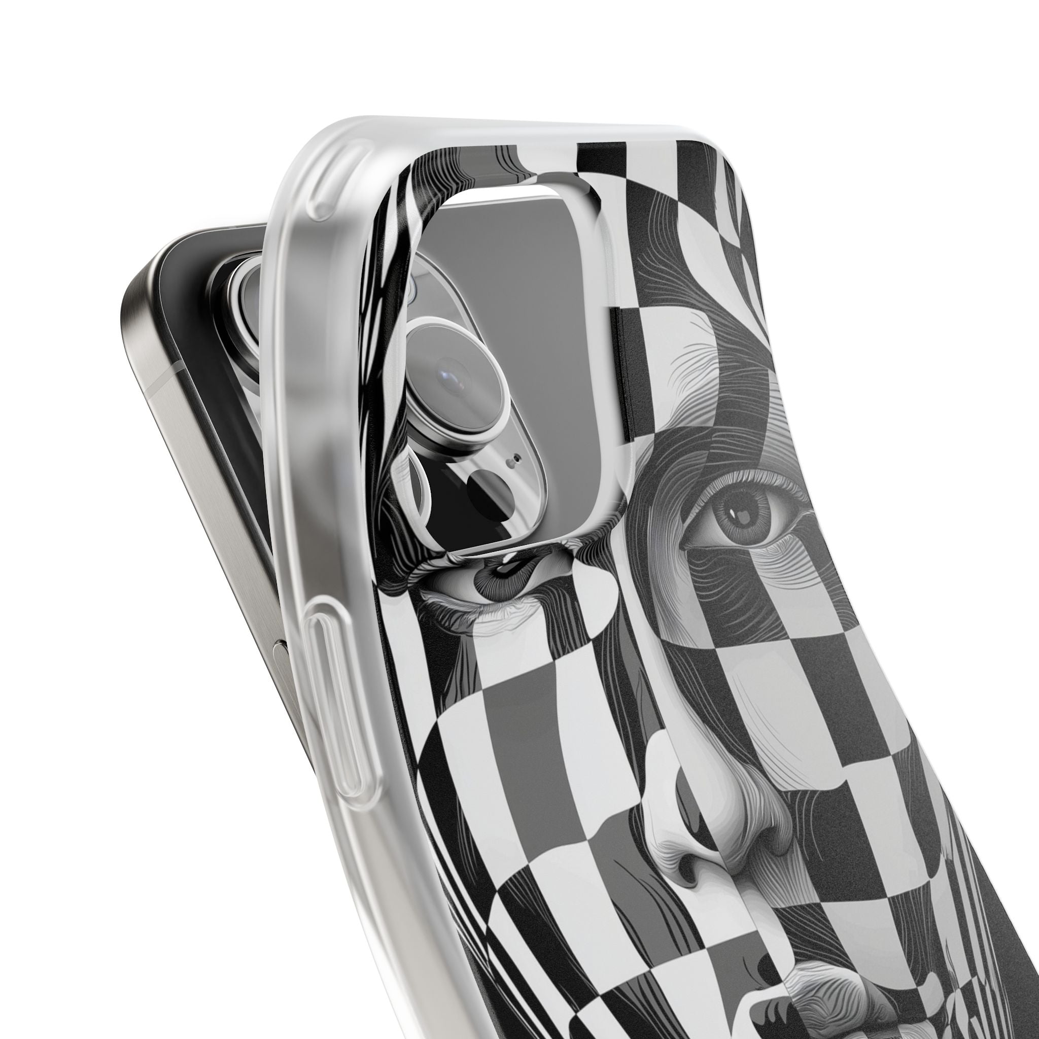 Checkered Face iPhone 16 Pro Max Case - Soft