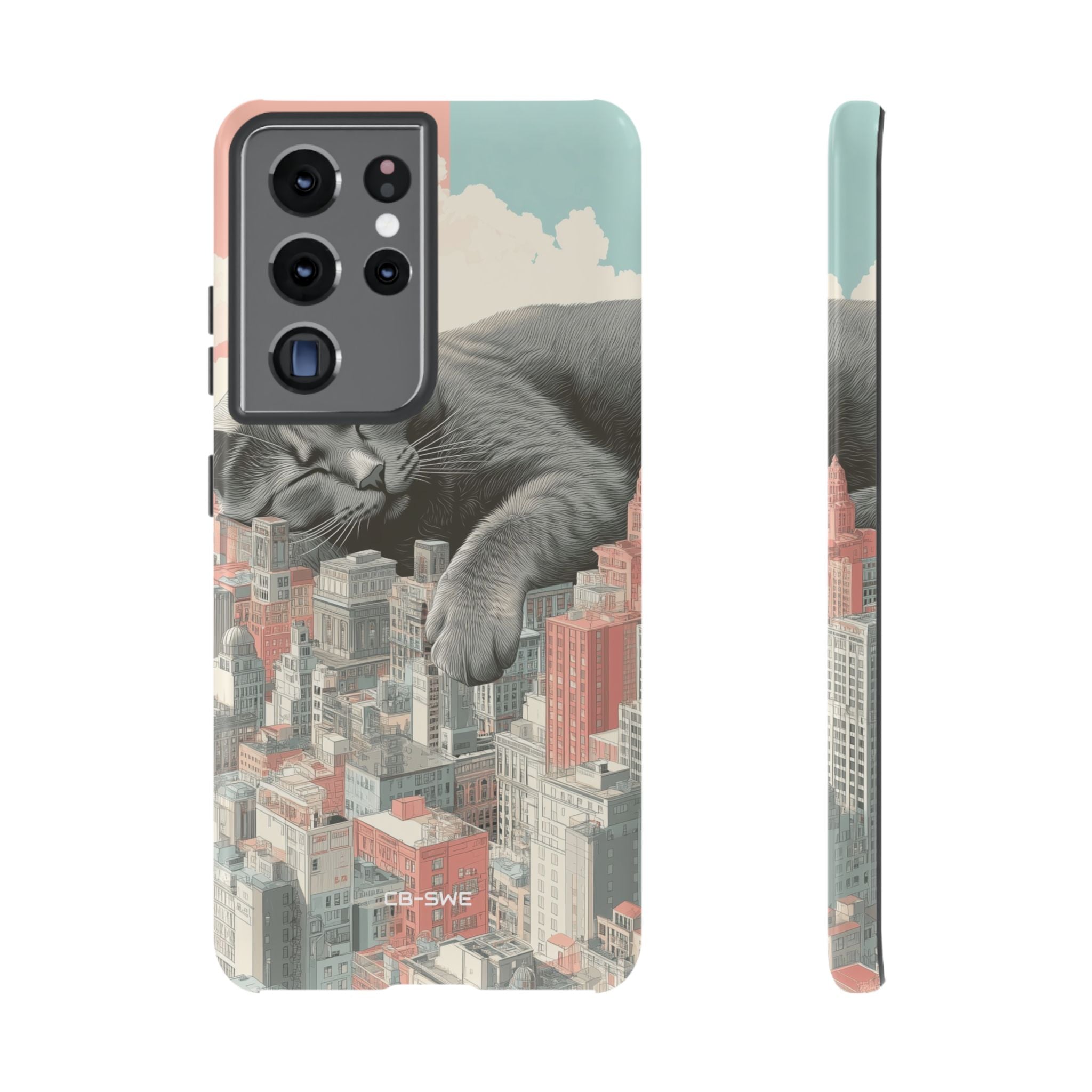 Cat Rests Over City - Samsung Case