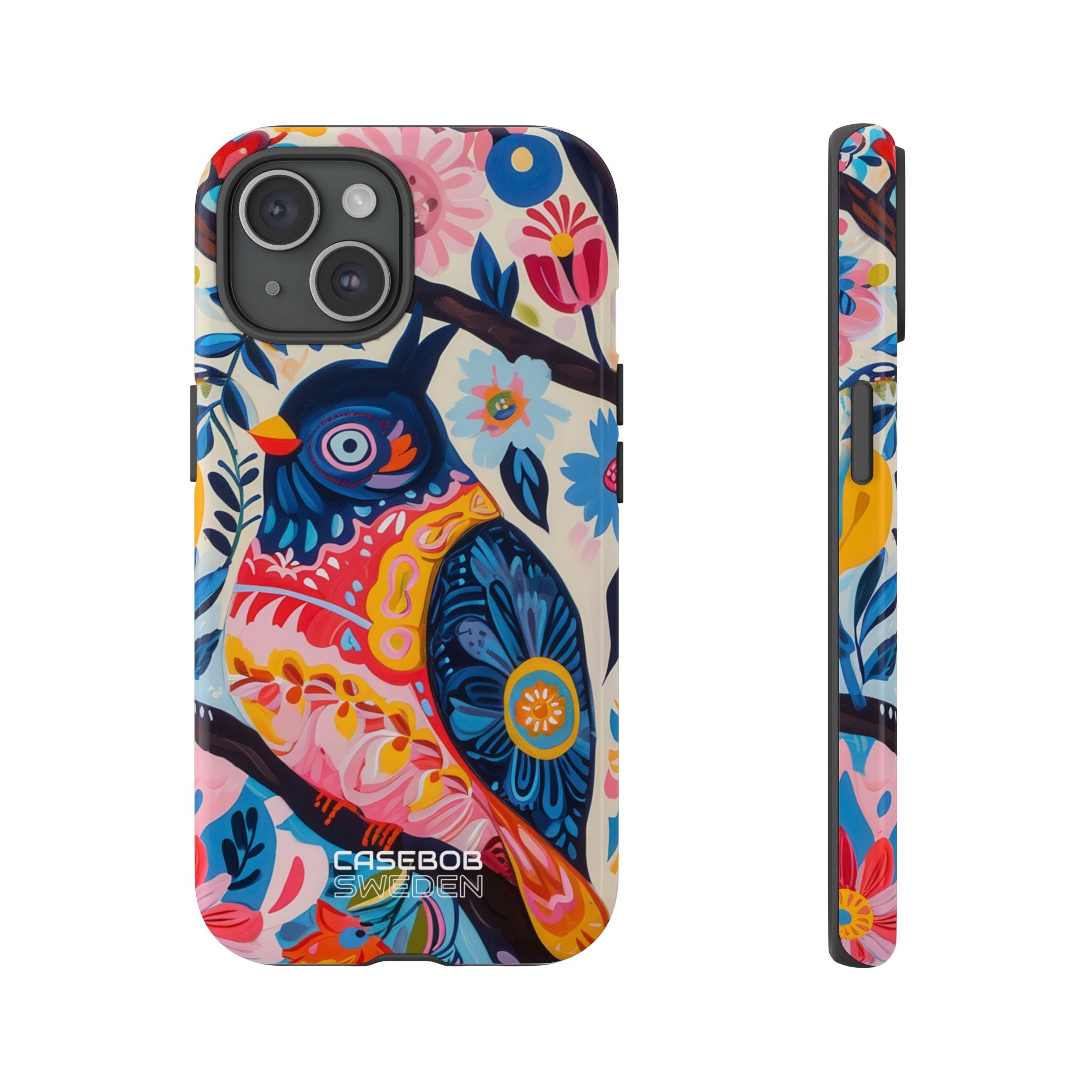 Whimsical Owl Garden iPhone 15 - Tough