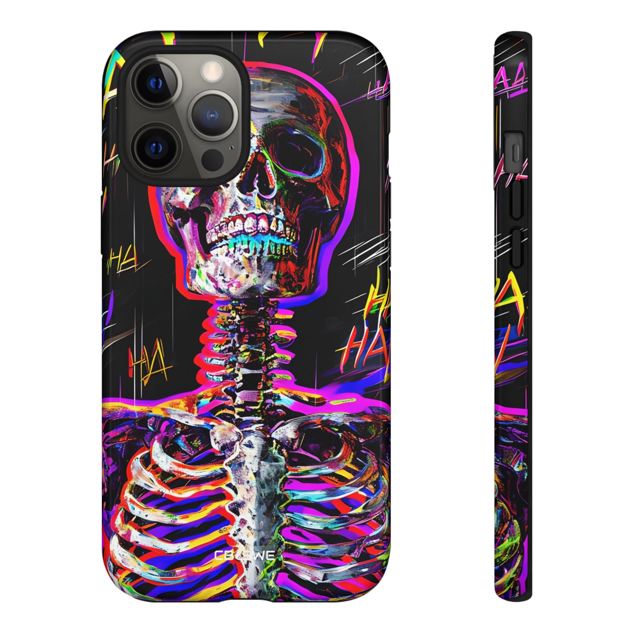 Neon Skeleton Chaos - iPhone Case