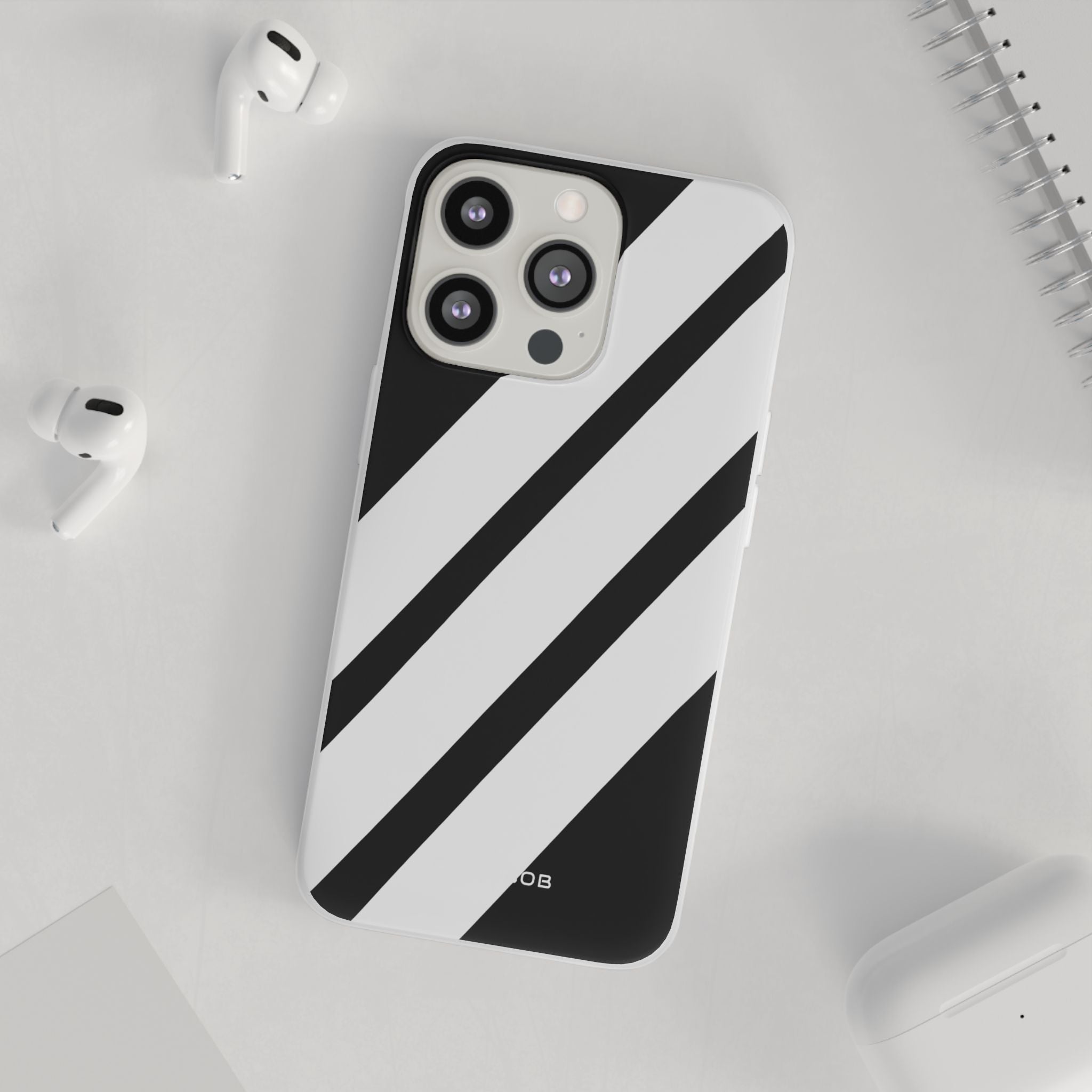 Diagonal Bands Noir iPhone 13 Pro - Soft