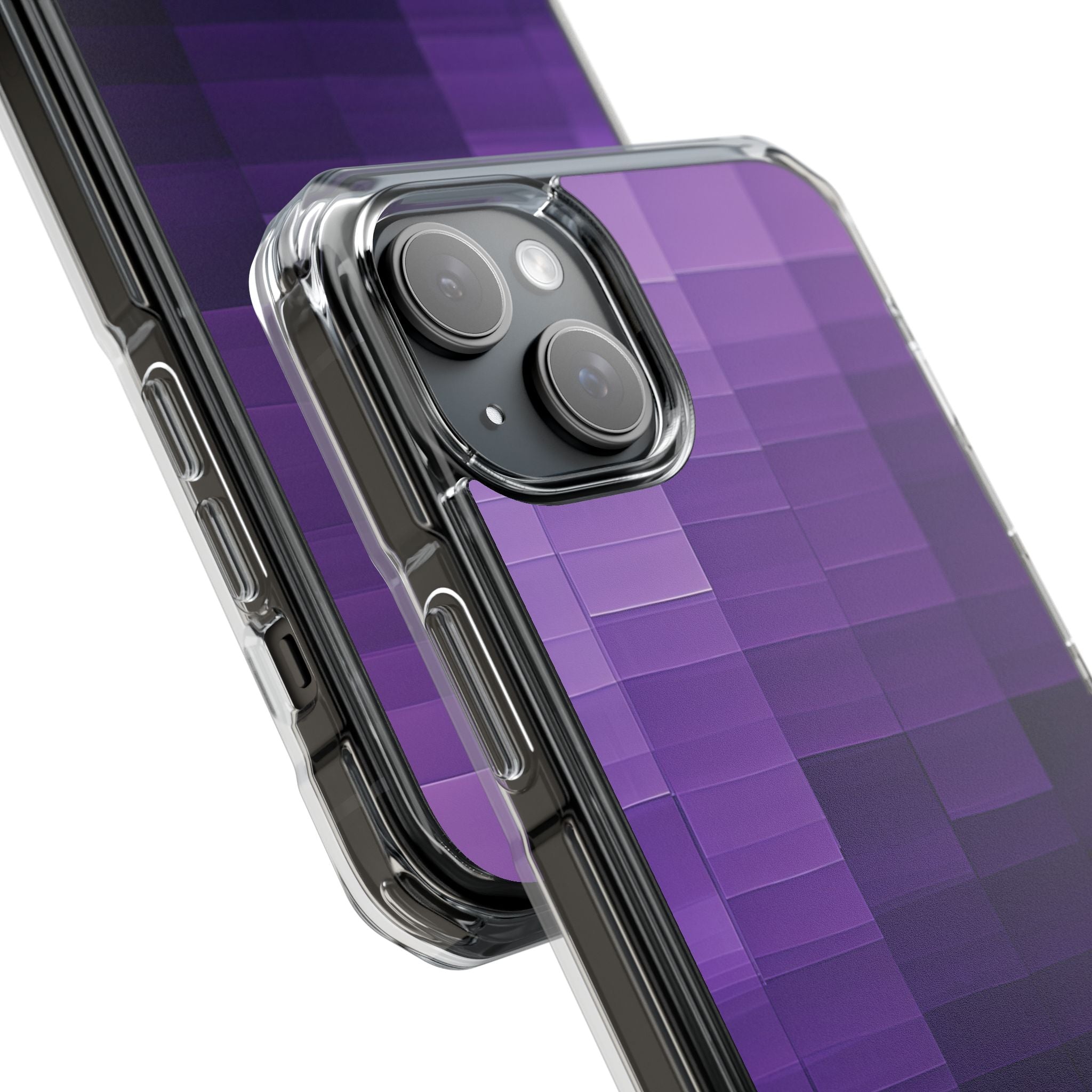 Purple Horizon Grid iPhone 15 - Impact Clear+