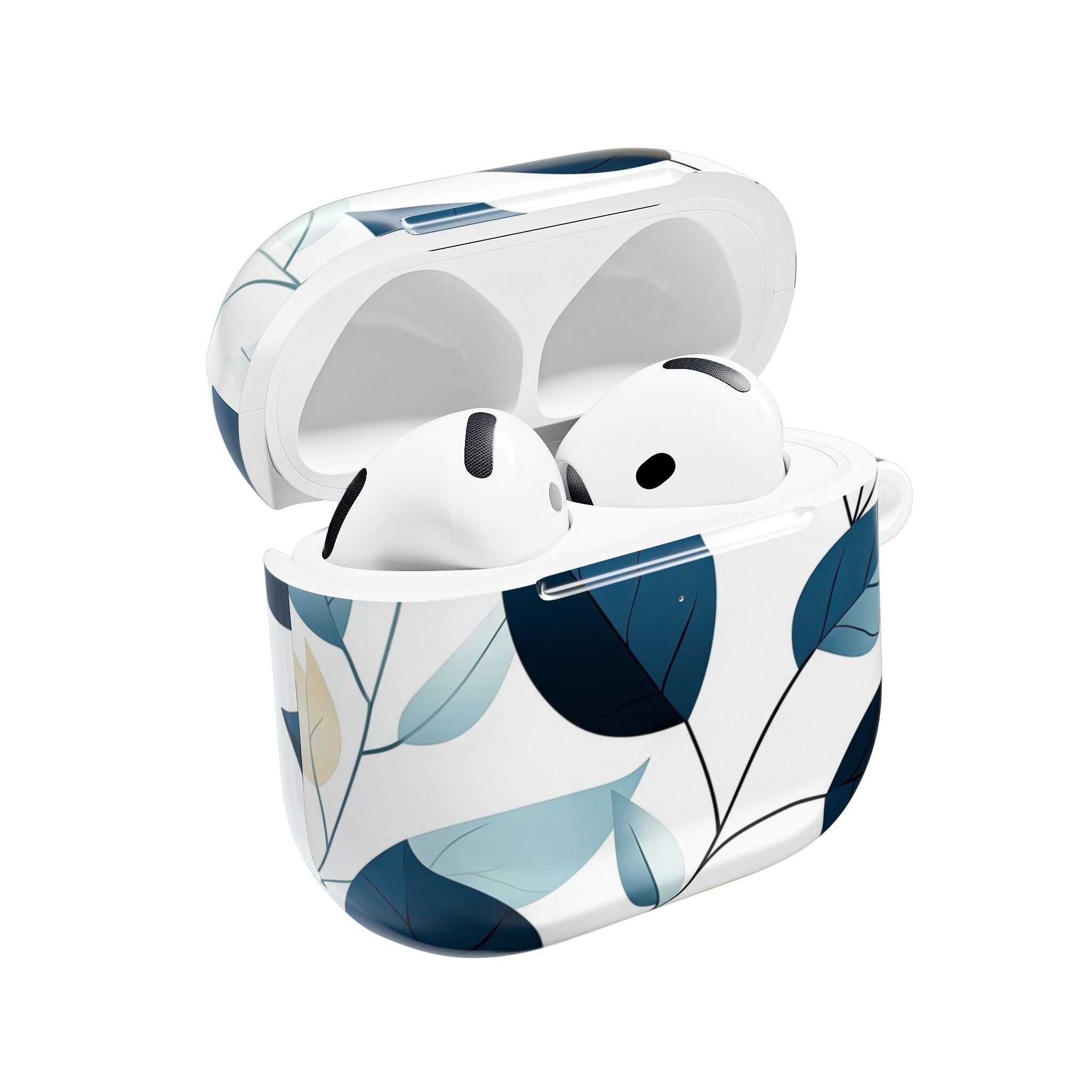 Navy Leaf Veins - AirPods Case