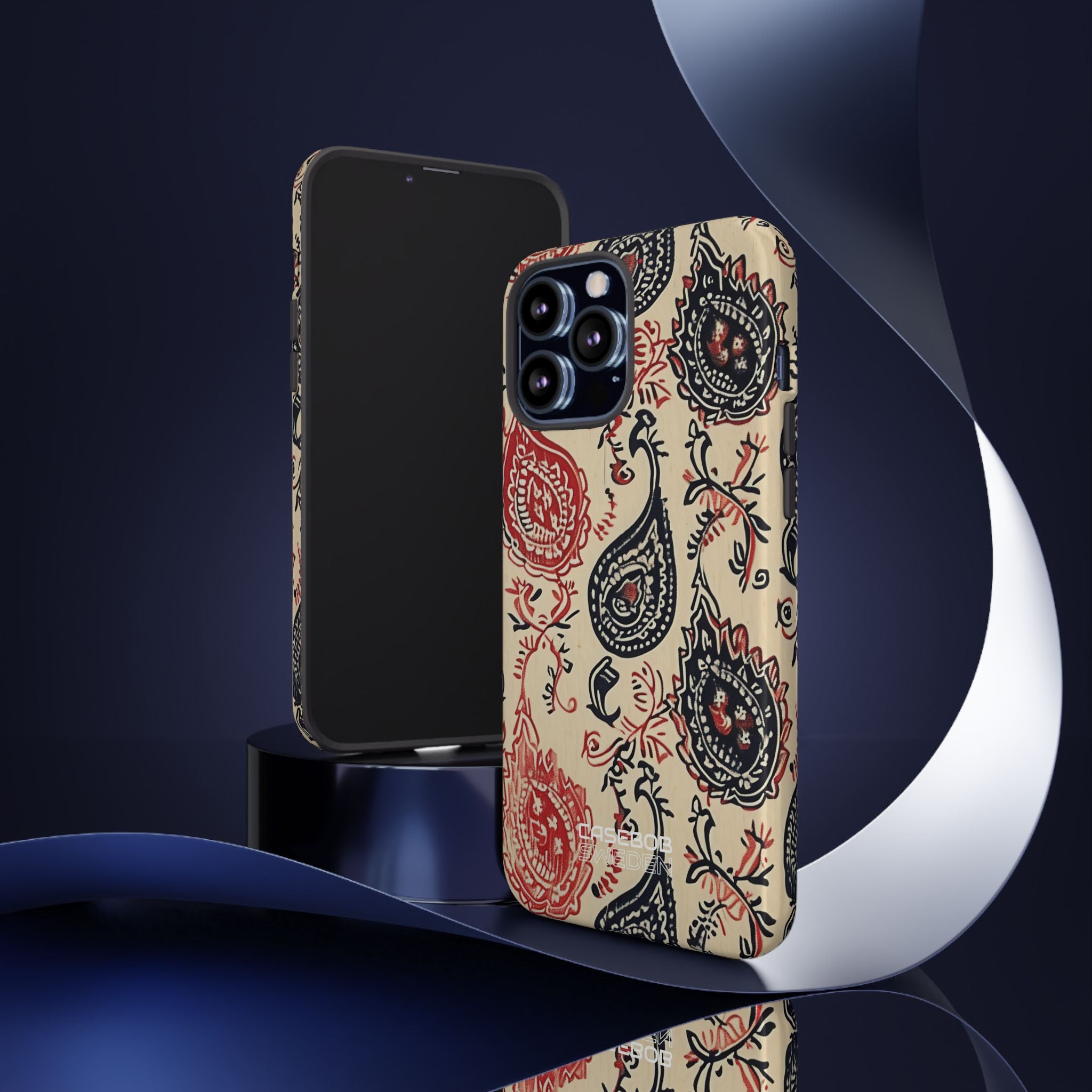 Navy Paisley Swirl iPhone 13 - Tough