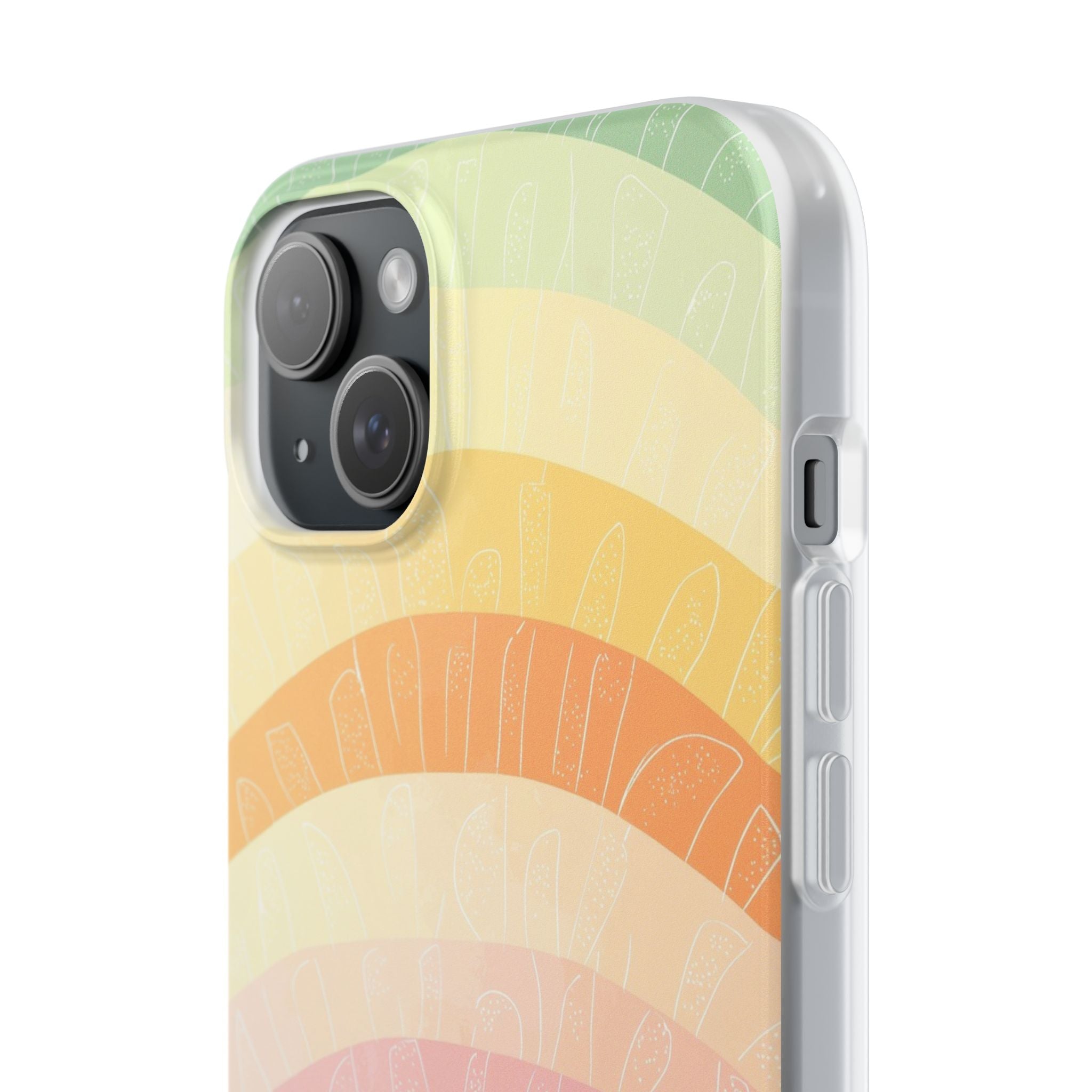 Pastel Rainbow Bands iPhone 15 Plus Case - Soft