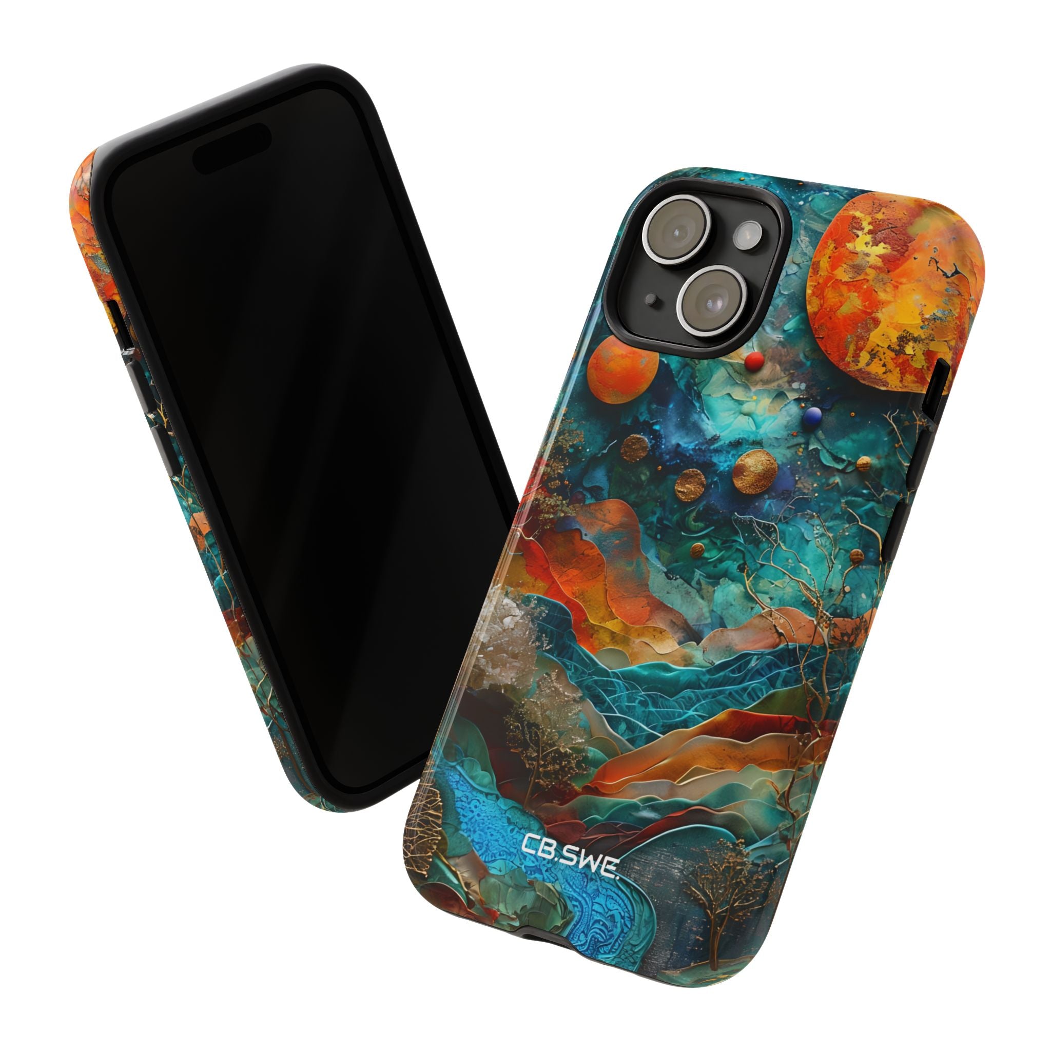 Dreamlike Fantasy Landscape Mixed Media Art iPhone 15 - Tough