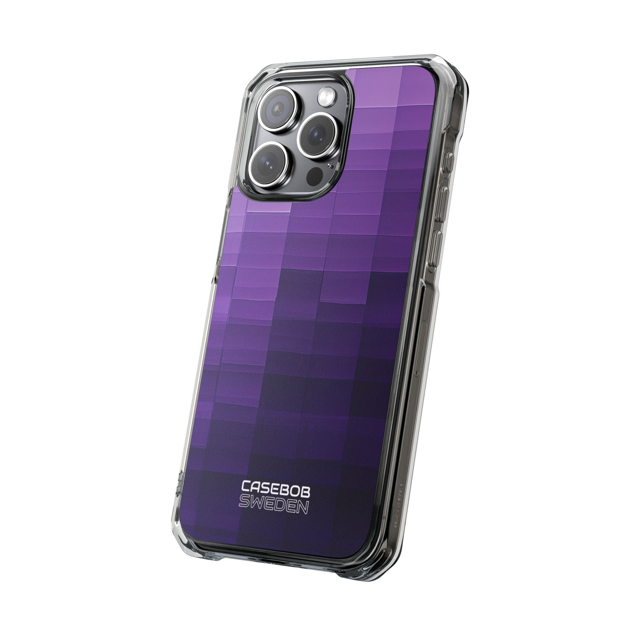 Purple Horizon Grid iPhone 15 - Impact Clear+