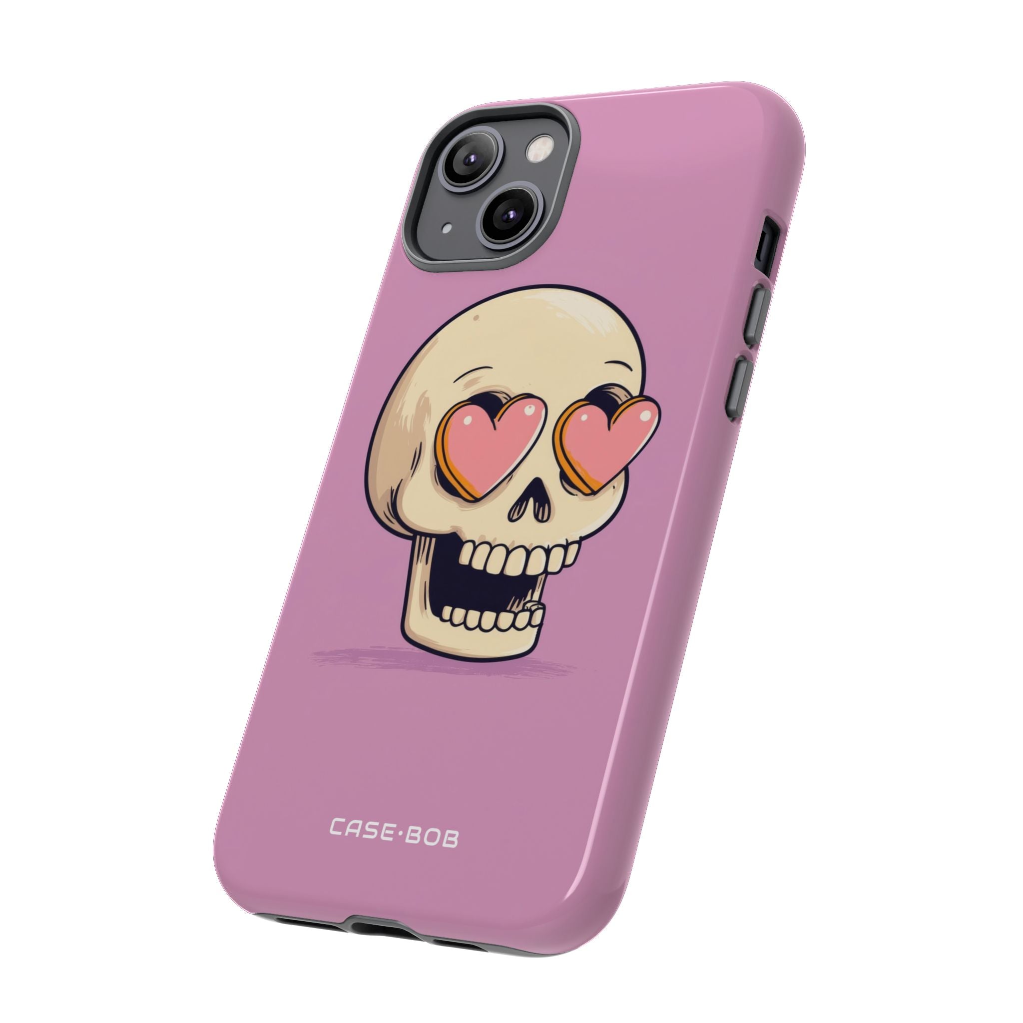 Heart Eyed Skull iPhone 14 Plus Case - Tough