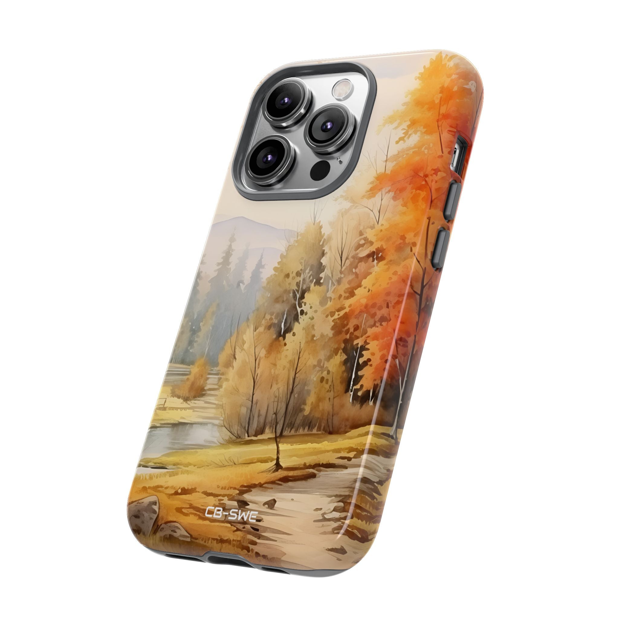 Golden Leaves Drift - iPhone Case