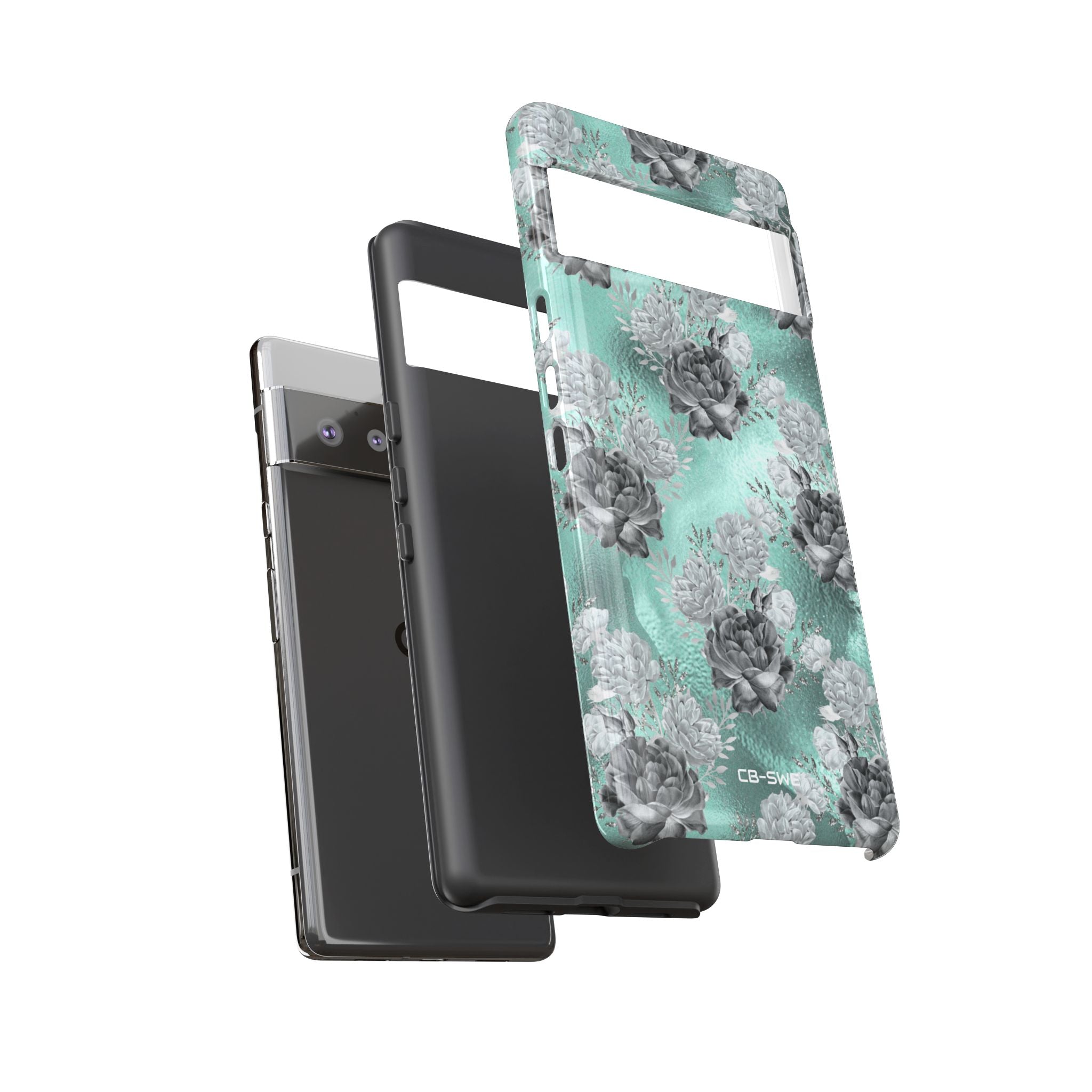 Teal Floral Elegance - Google Pixel Case