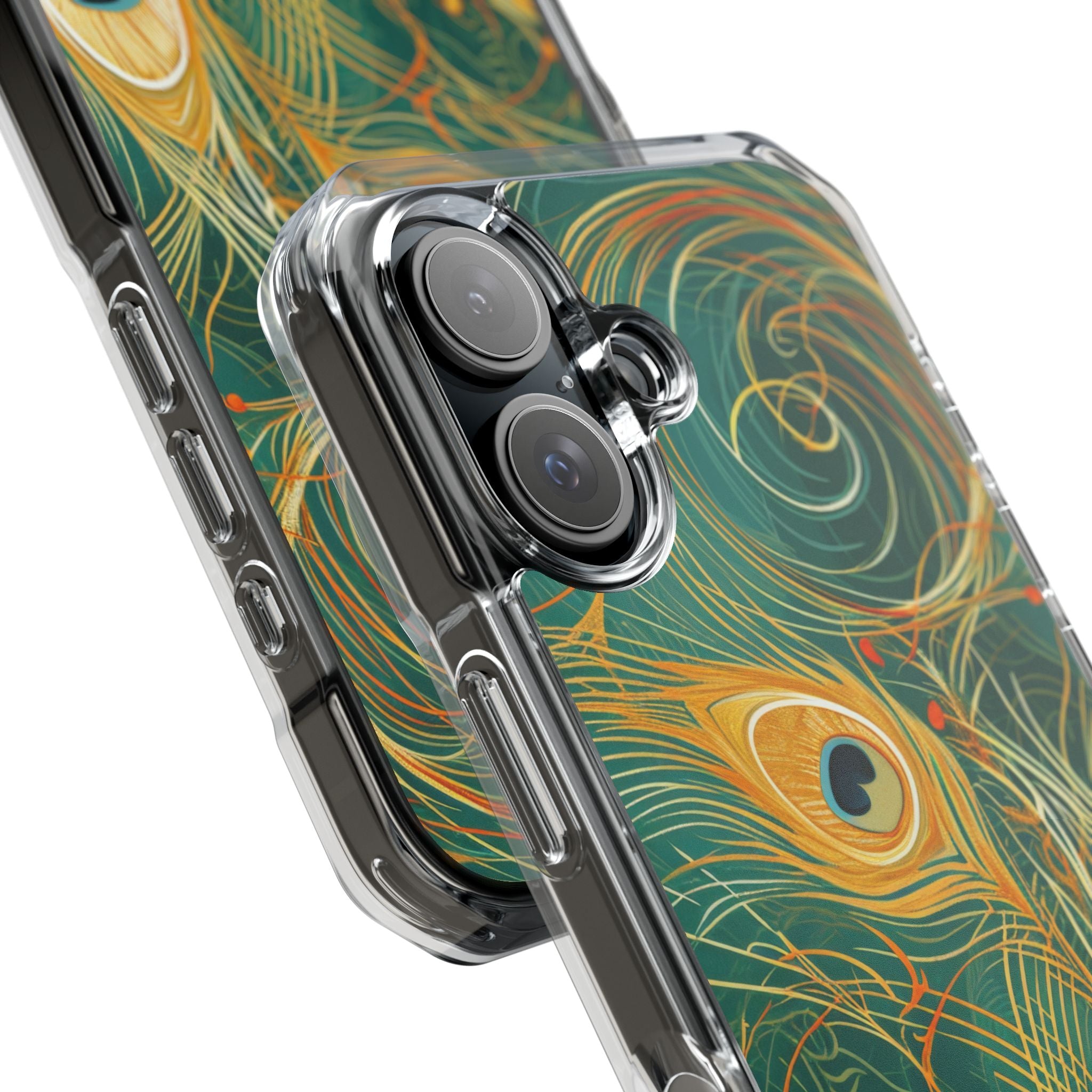 Vibrant Peacock Whirl iPhone 16 - Impact Clear+