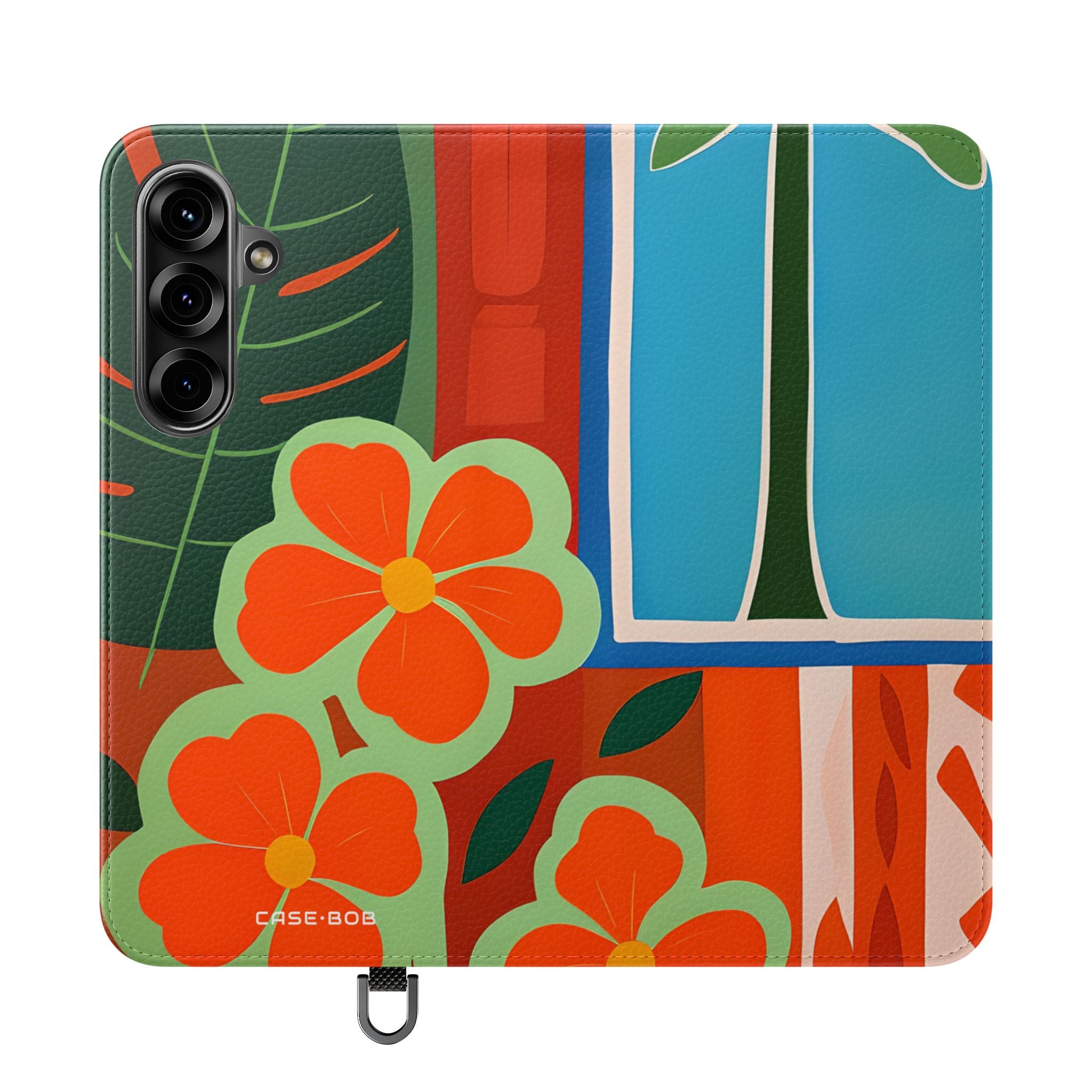 Orange Blossom Mosaic - Samsung S25+ Case - Wallet