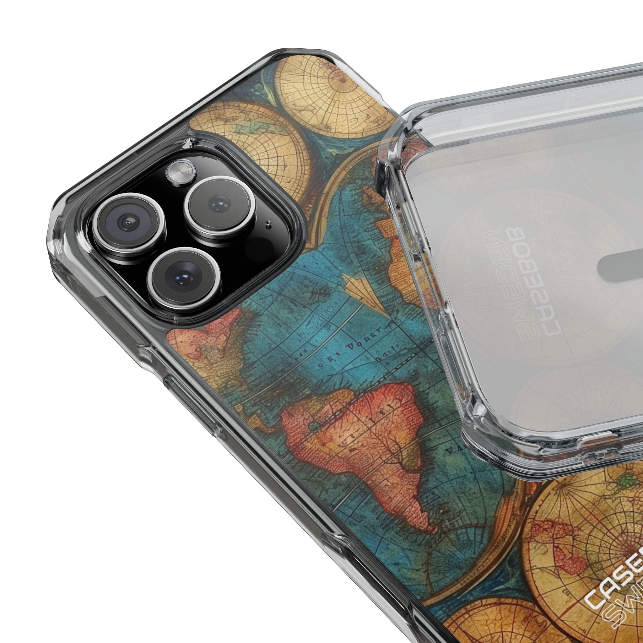 Vintage World Map iPhone 16 - Impact Clear+