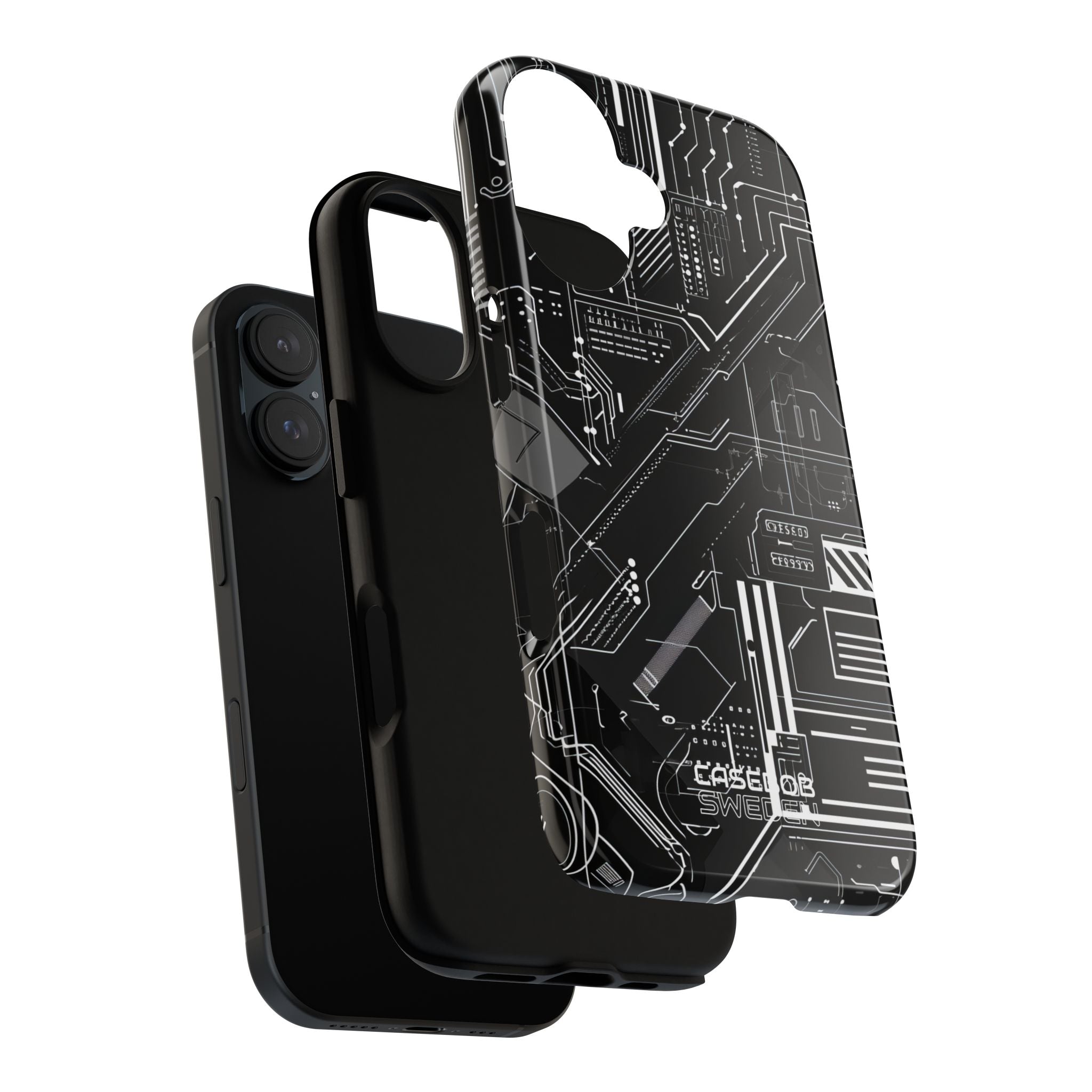 Futuristic Circuit Grid iPhone 16 - Tough
