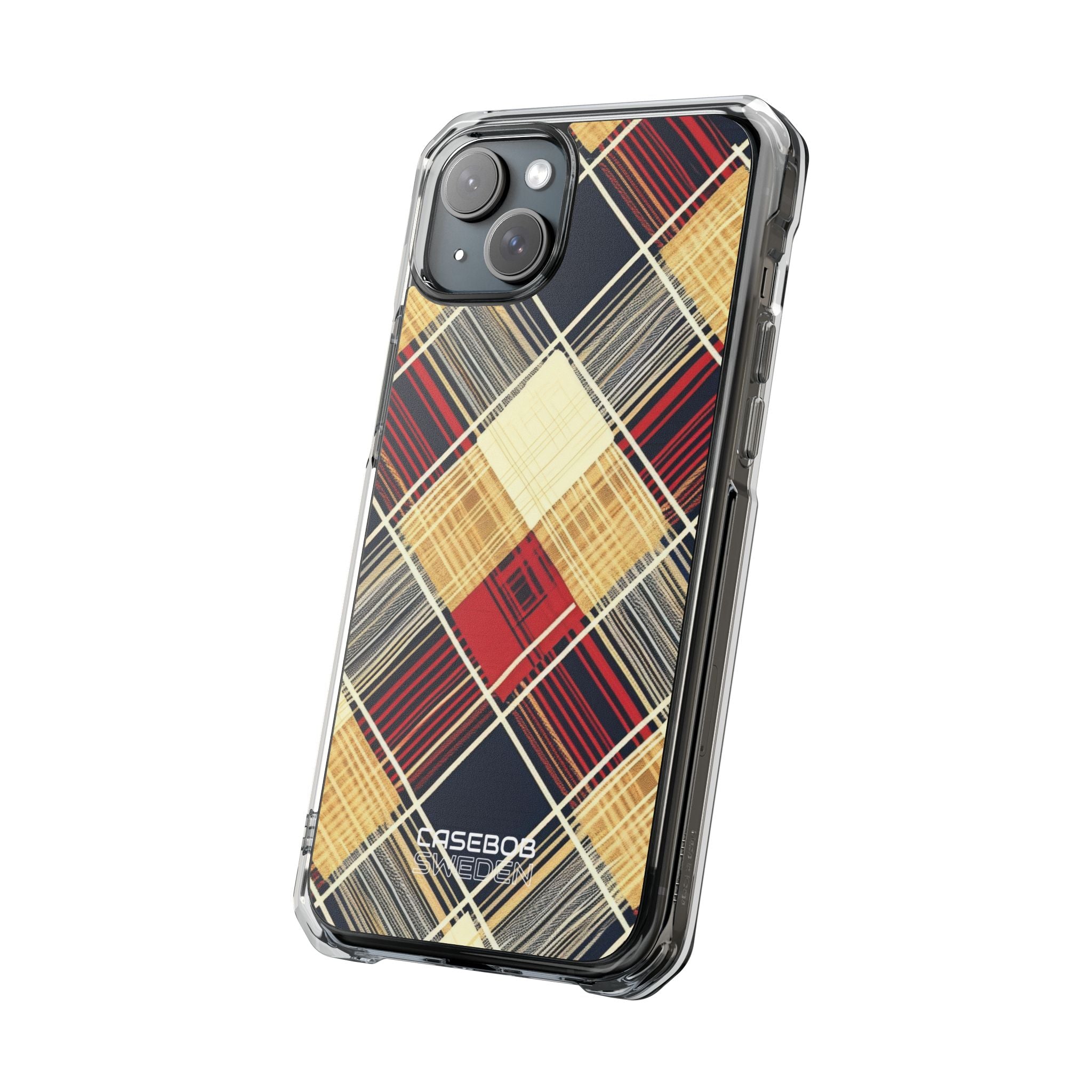 Plaid Diamond Tapestry iPhone 15 - Impact Clear+