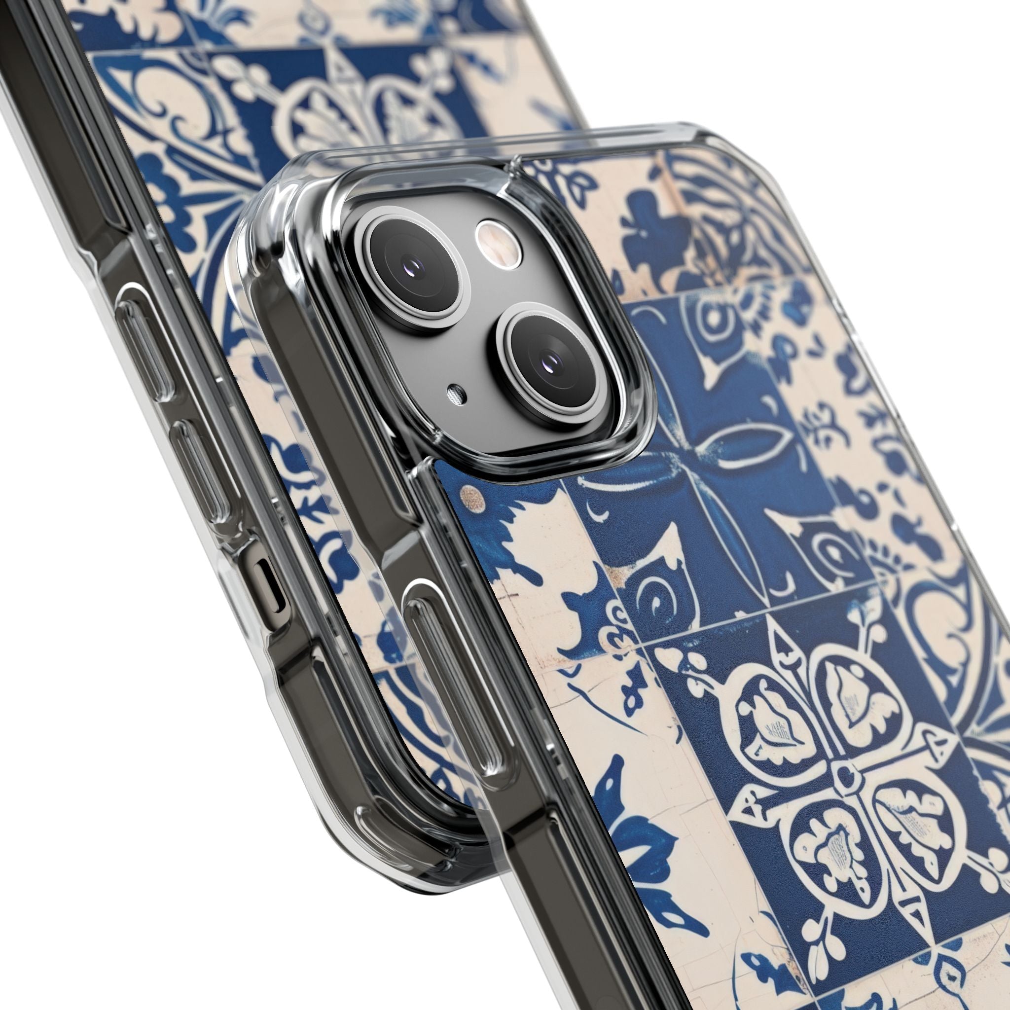 Ornate Blue Tiles iPhone 14 - Impact Clear+