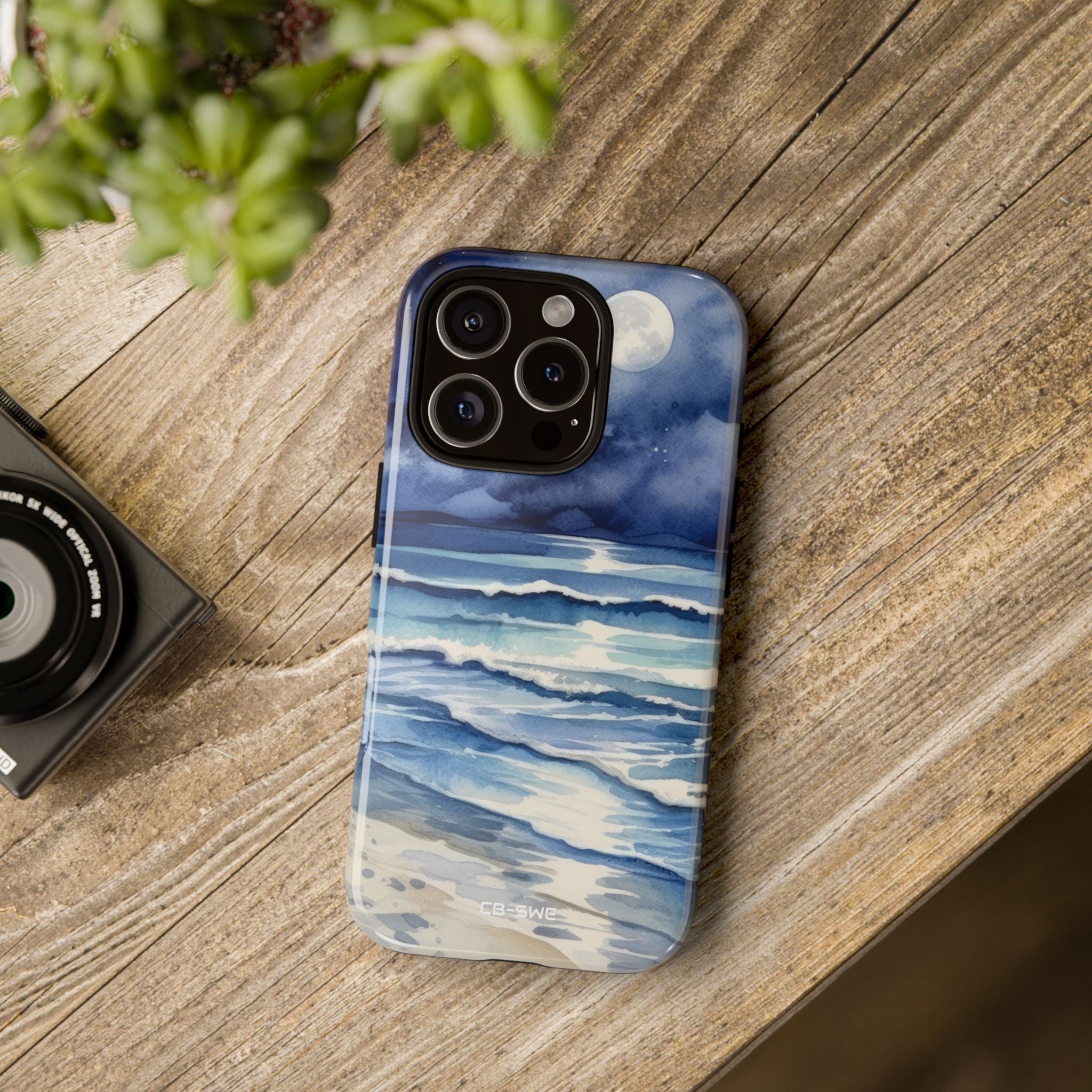 Moonlight Reflects Waves - iPhone Case