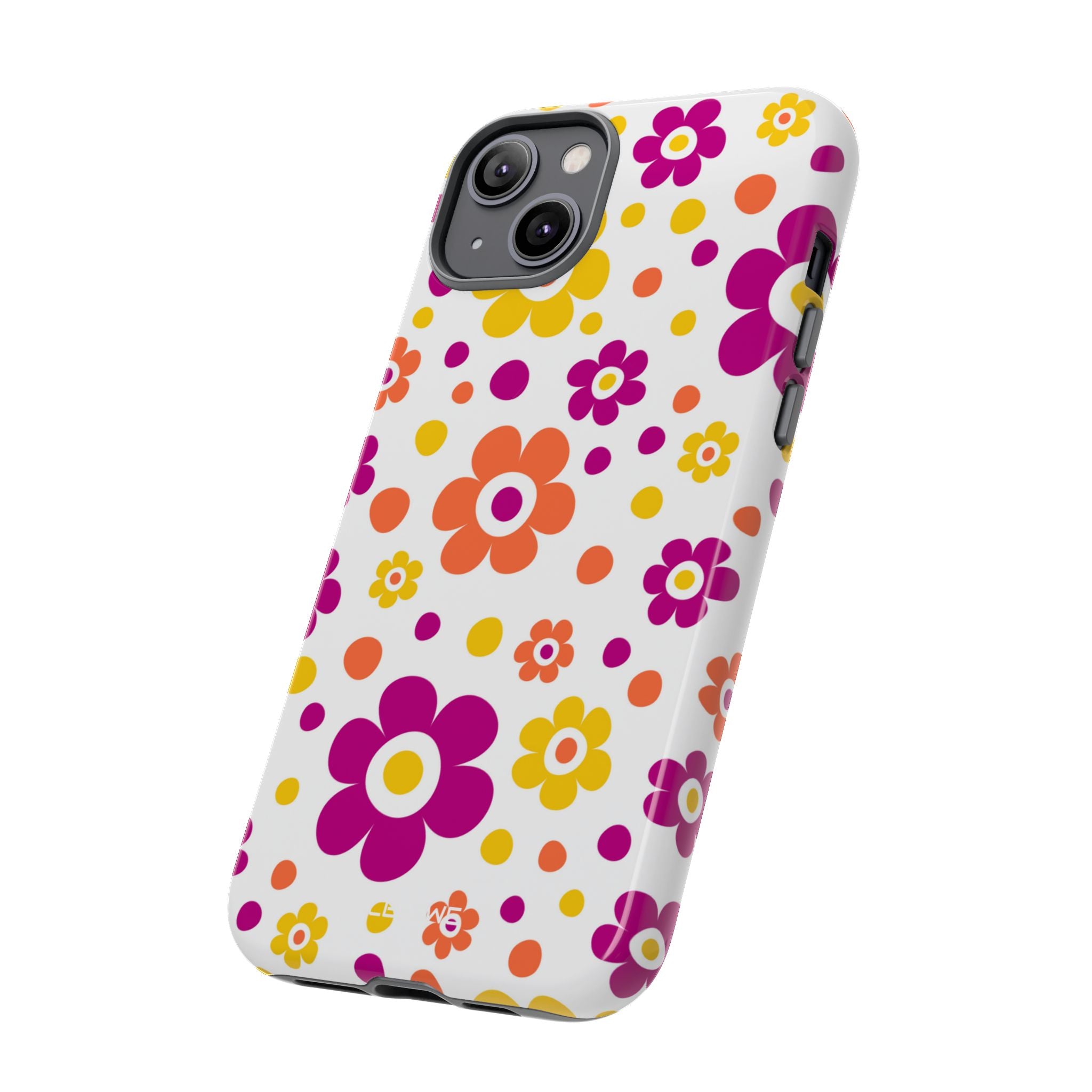 Retro Floral Playfulness - iPhone Case