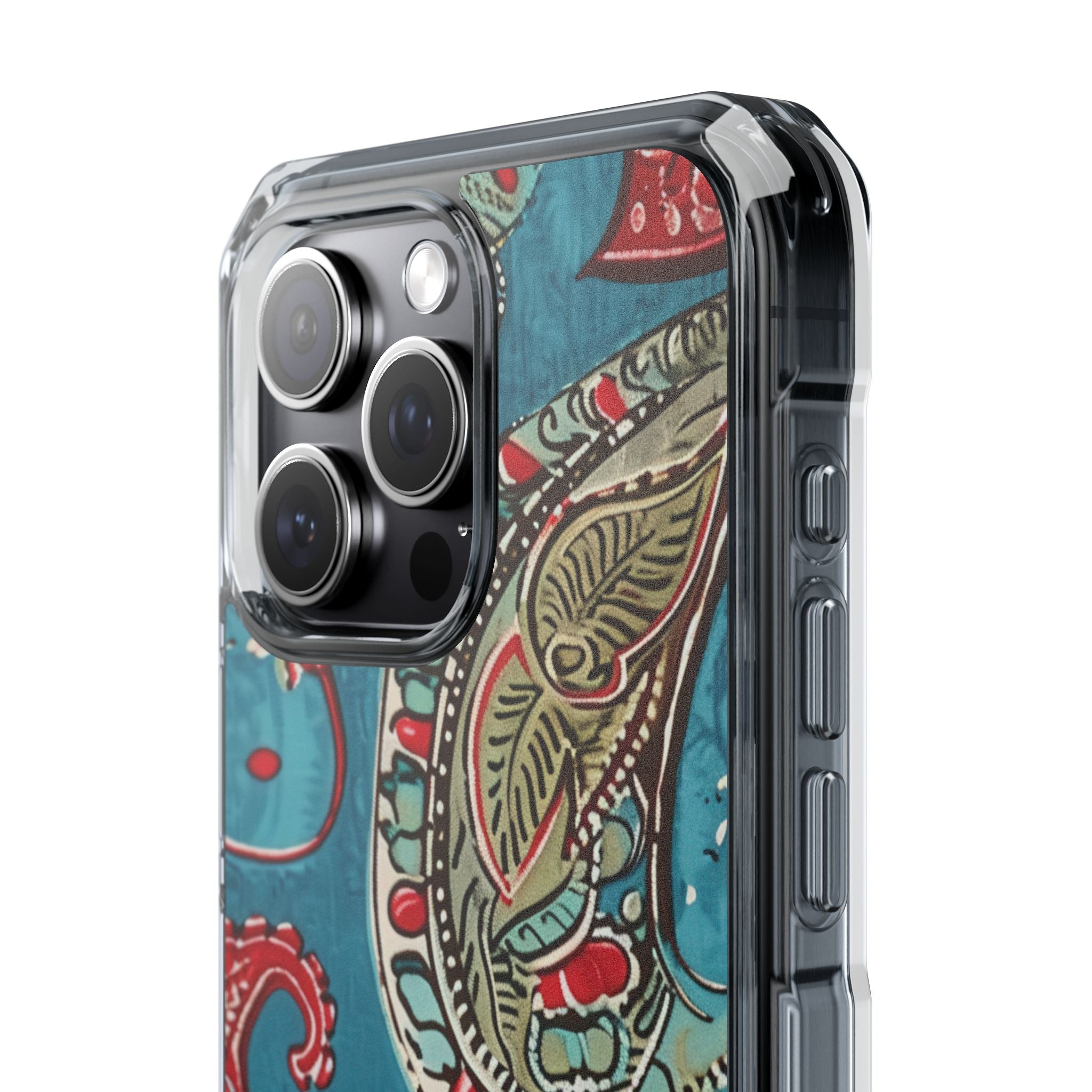 Paisley Floral Fusion iPhone 15 - Impact Clear+