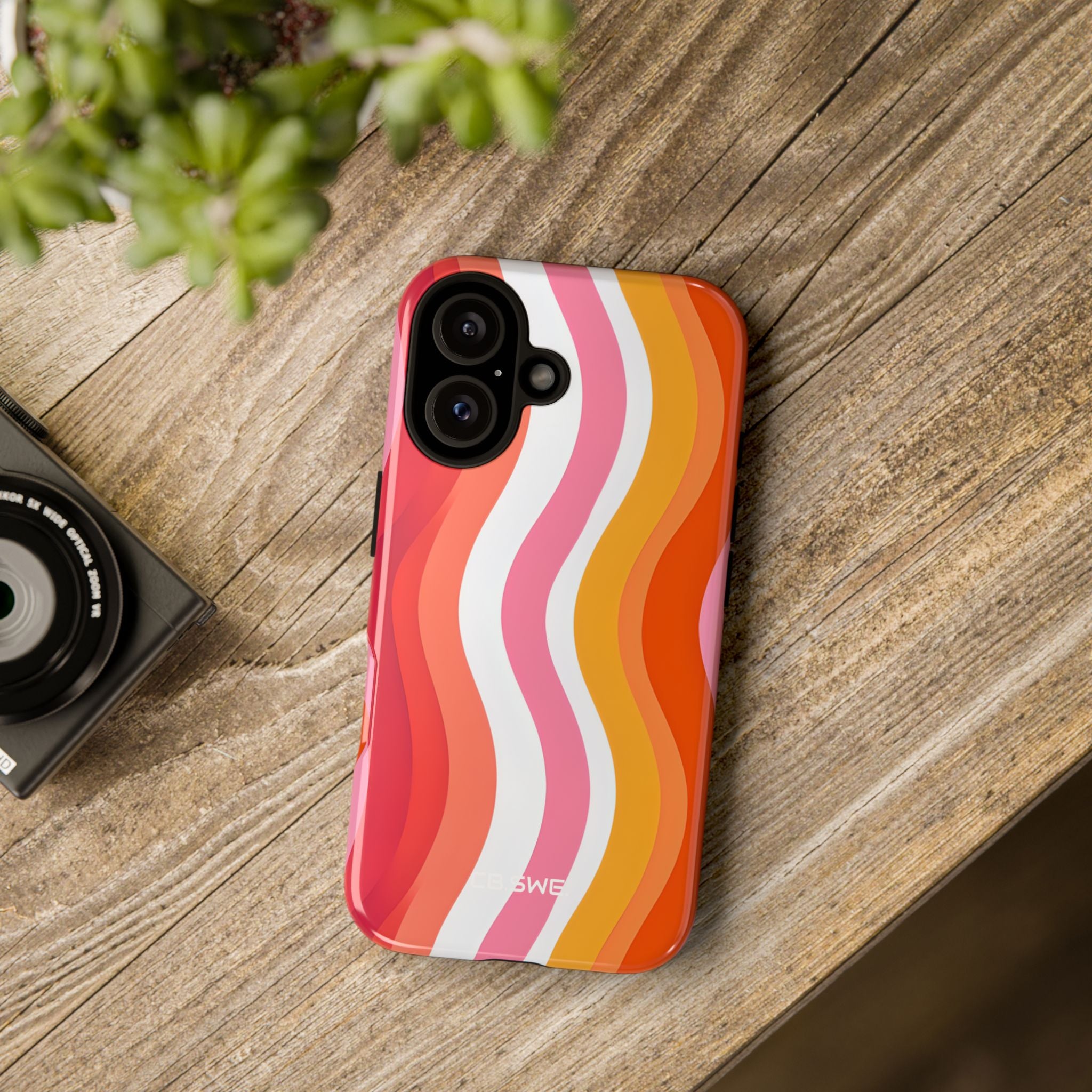 Vibrant Retro Vertical Wavy Stripes iPhone 16 - Tough