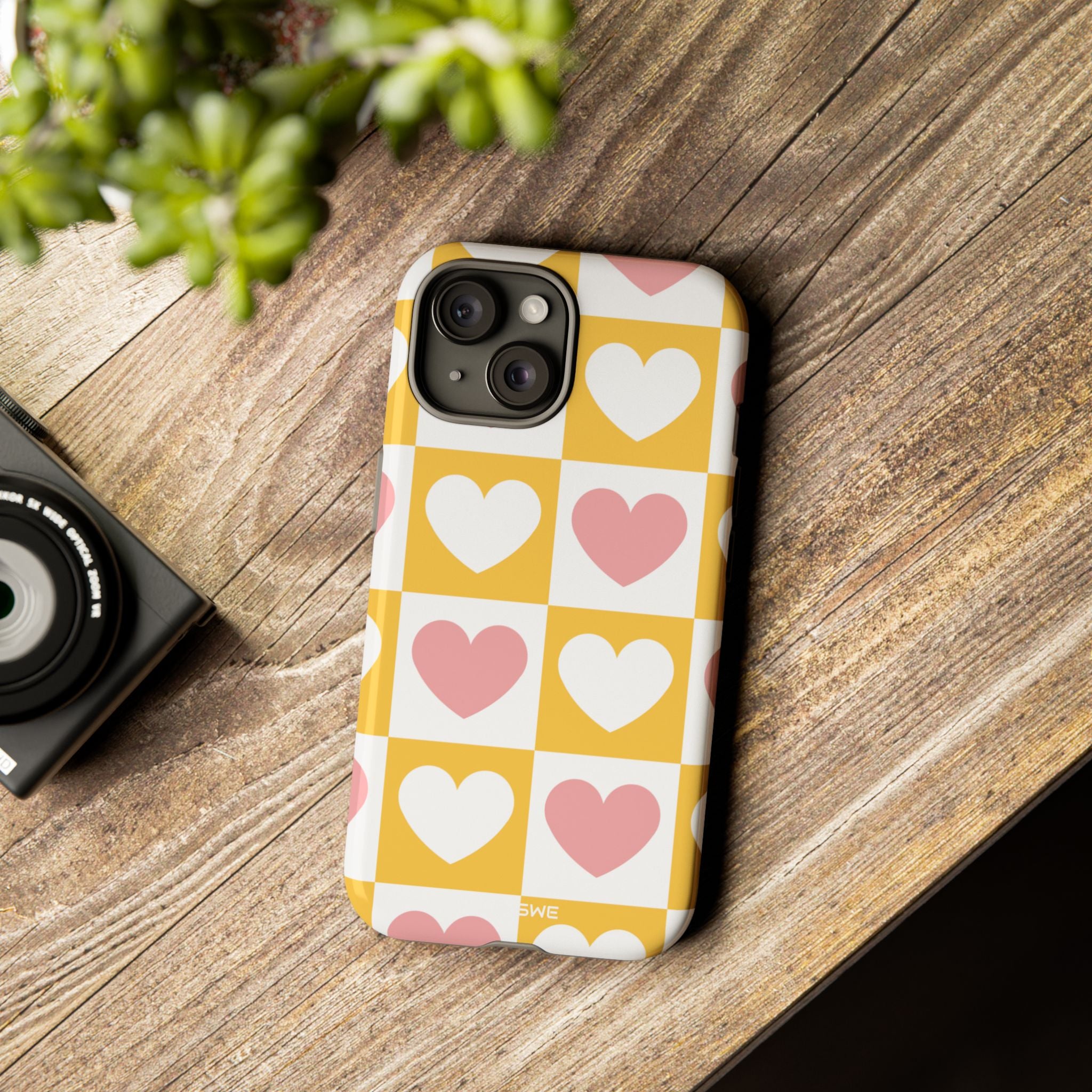 Heart Grid Harmony - iPhone Case