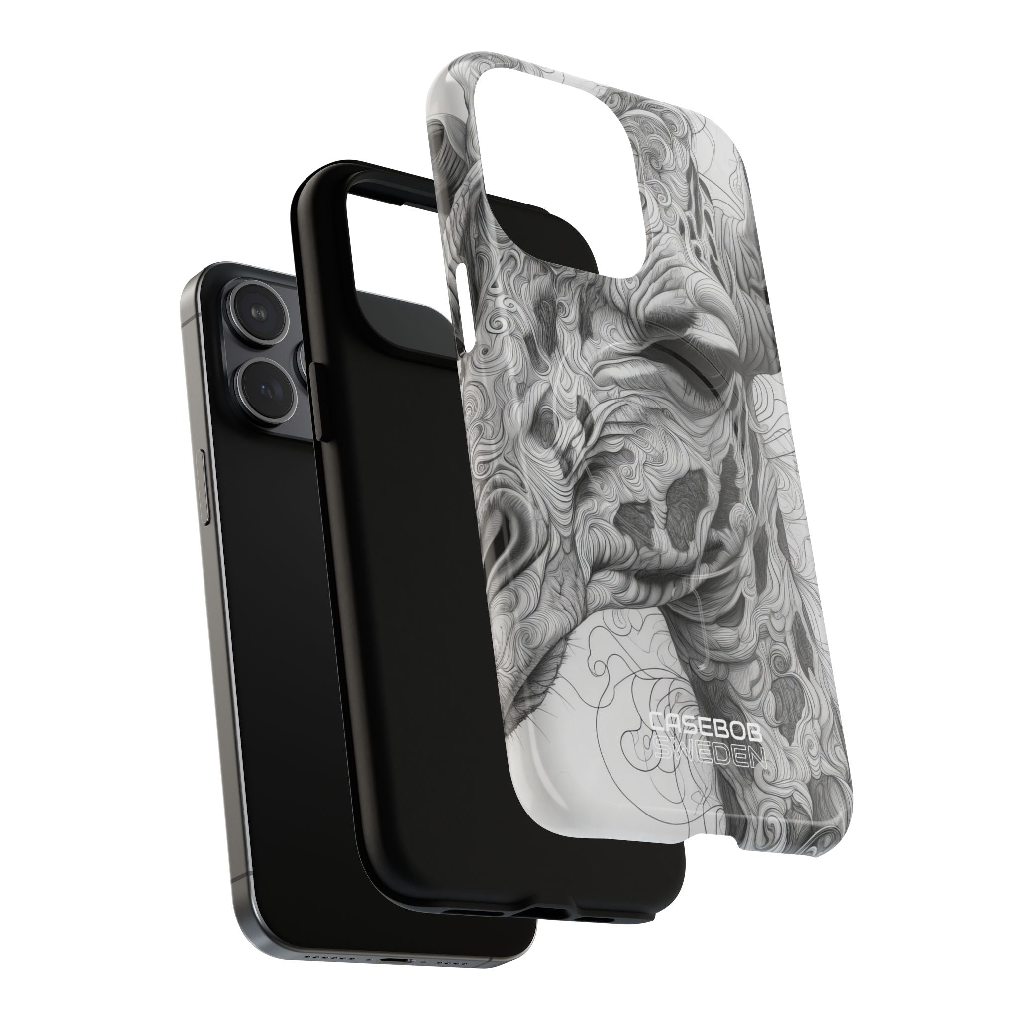 Swirling Giraffe Art iPhone 15 - Tough+