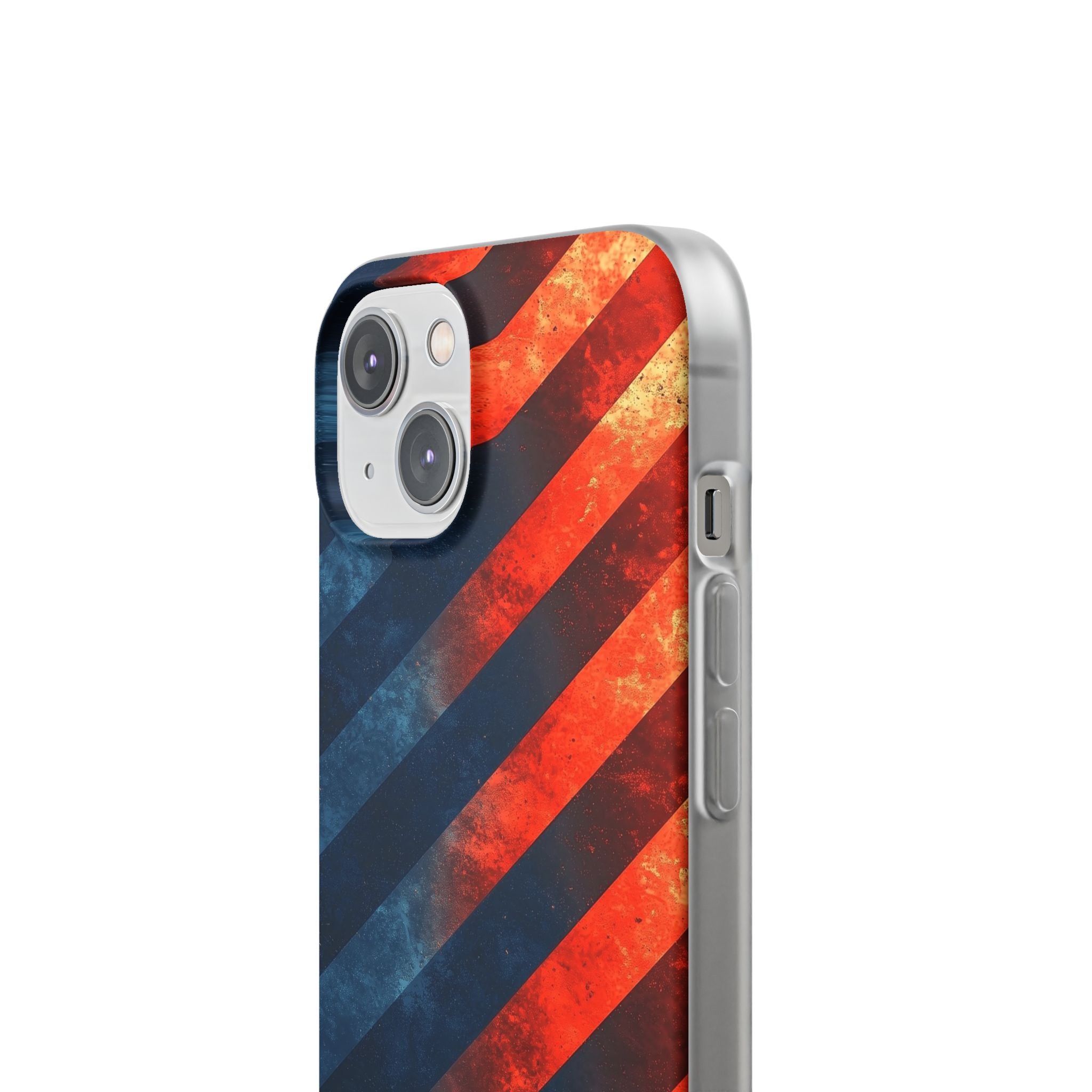 Diagonal Stripes Blaze iPhone 14 Case - Soft