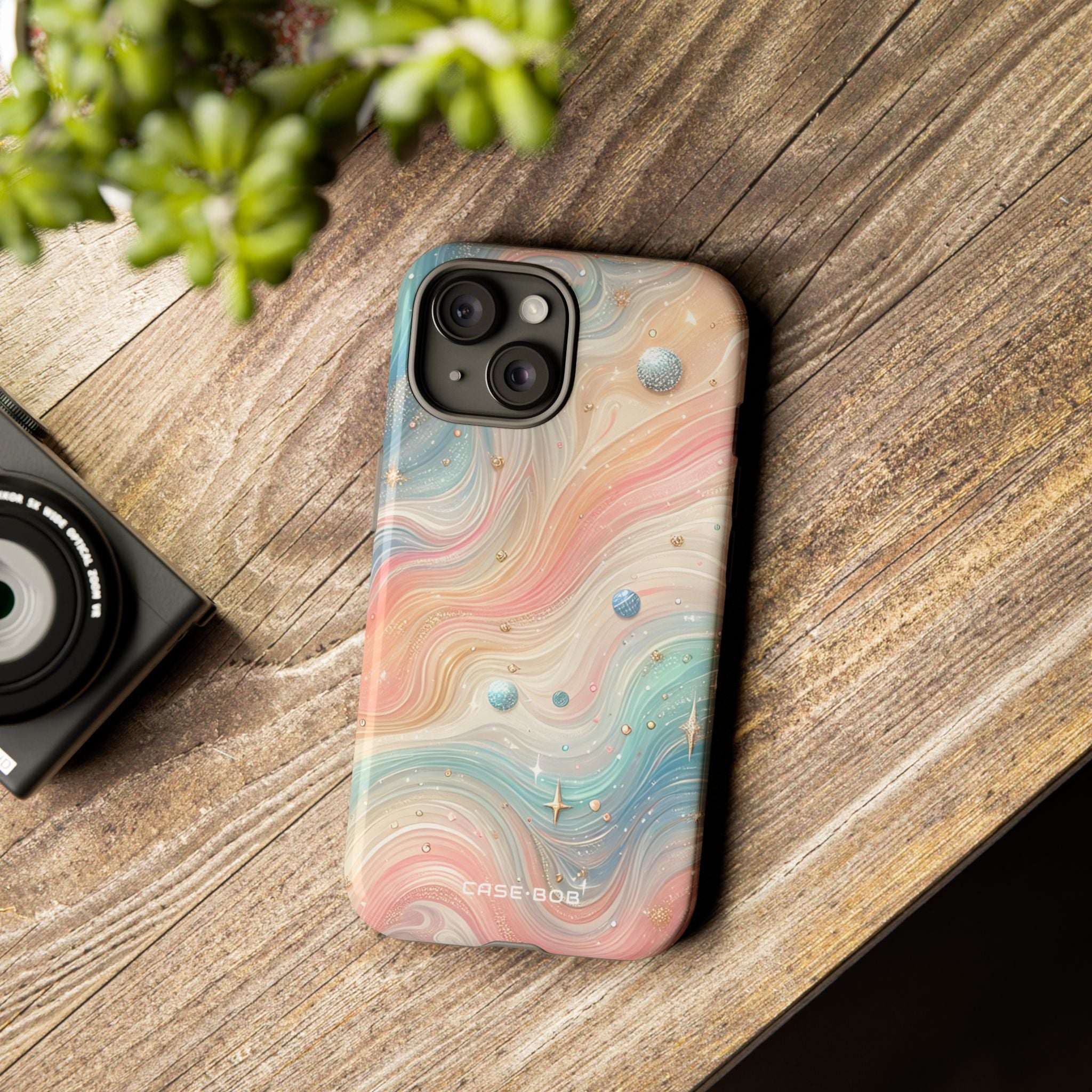 Iridescent Swirls iPhone 15 Case - Tough