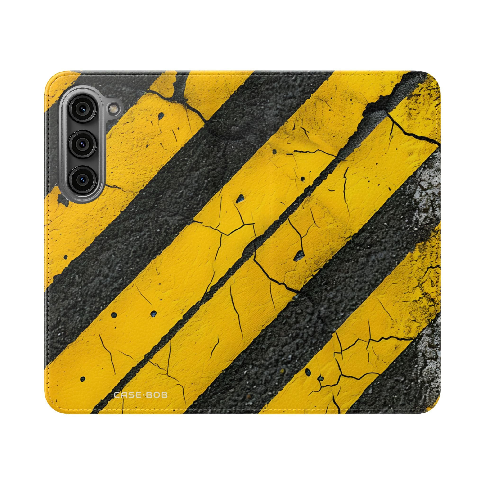 Yellow Stripes Distress - Samsung S23 Case - Wallet