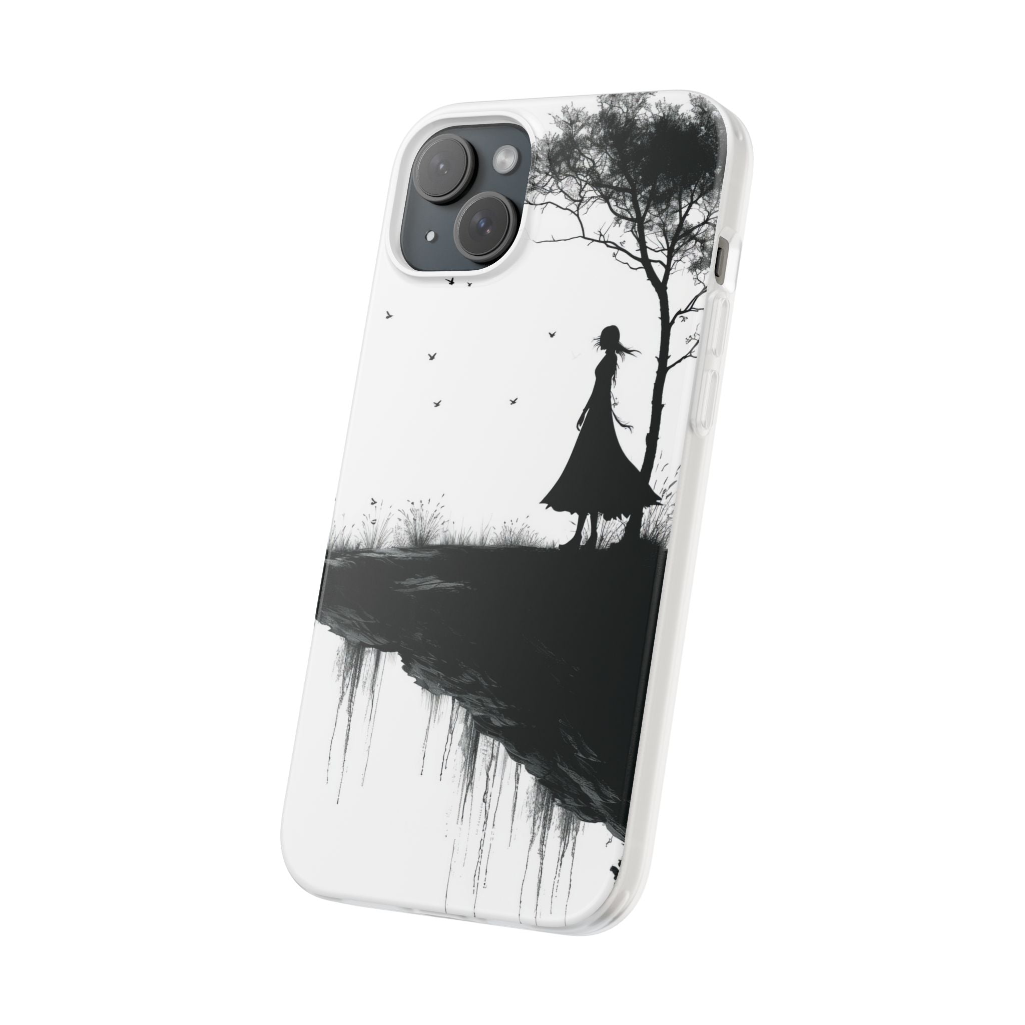 Cliffside Silhouette iPhone 15 Plus Case - Soft
