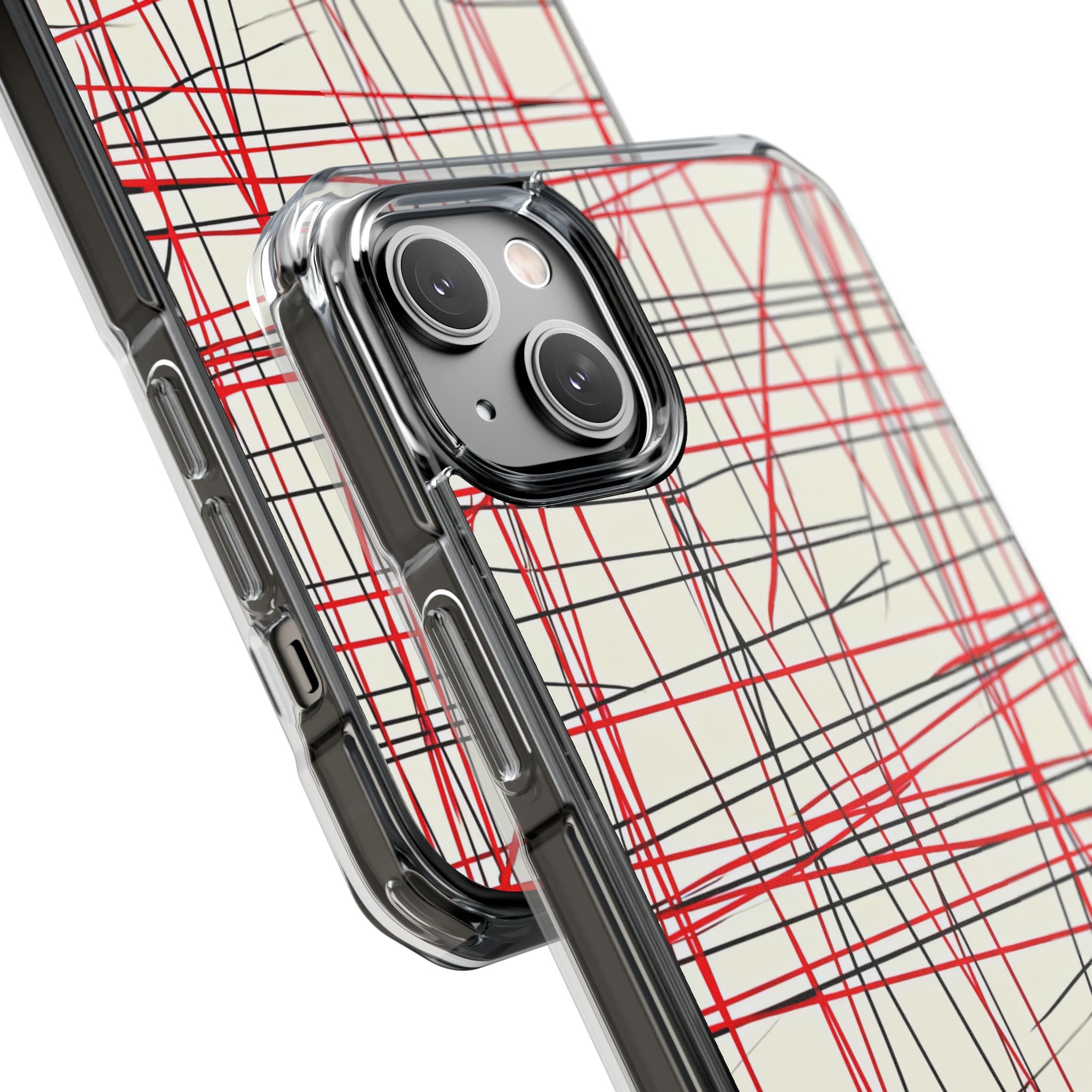 Crimson Wire Tangle iPhone 14 - Impact Clear+