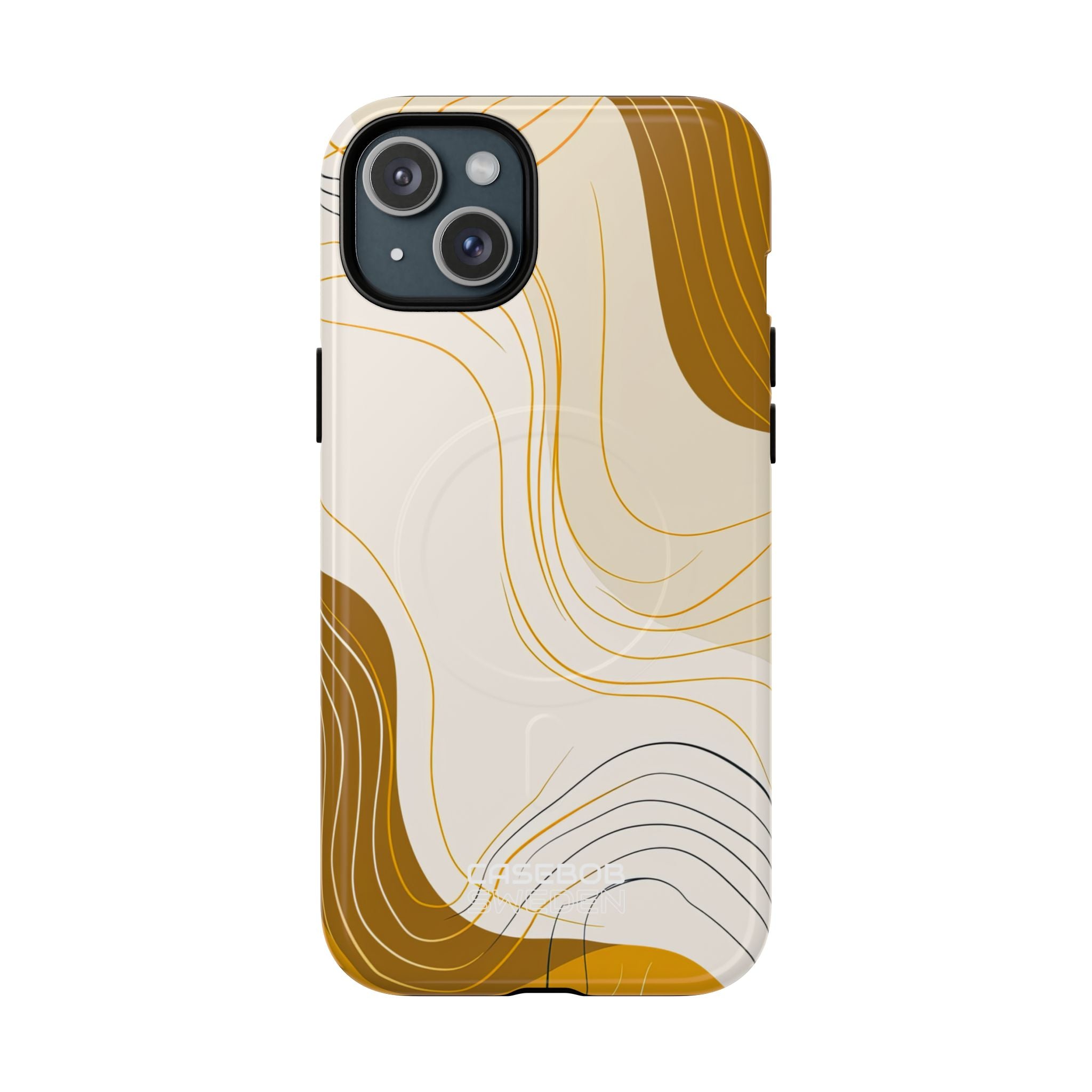 Golden Flow Lines iPhone 15 - Tough+
