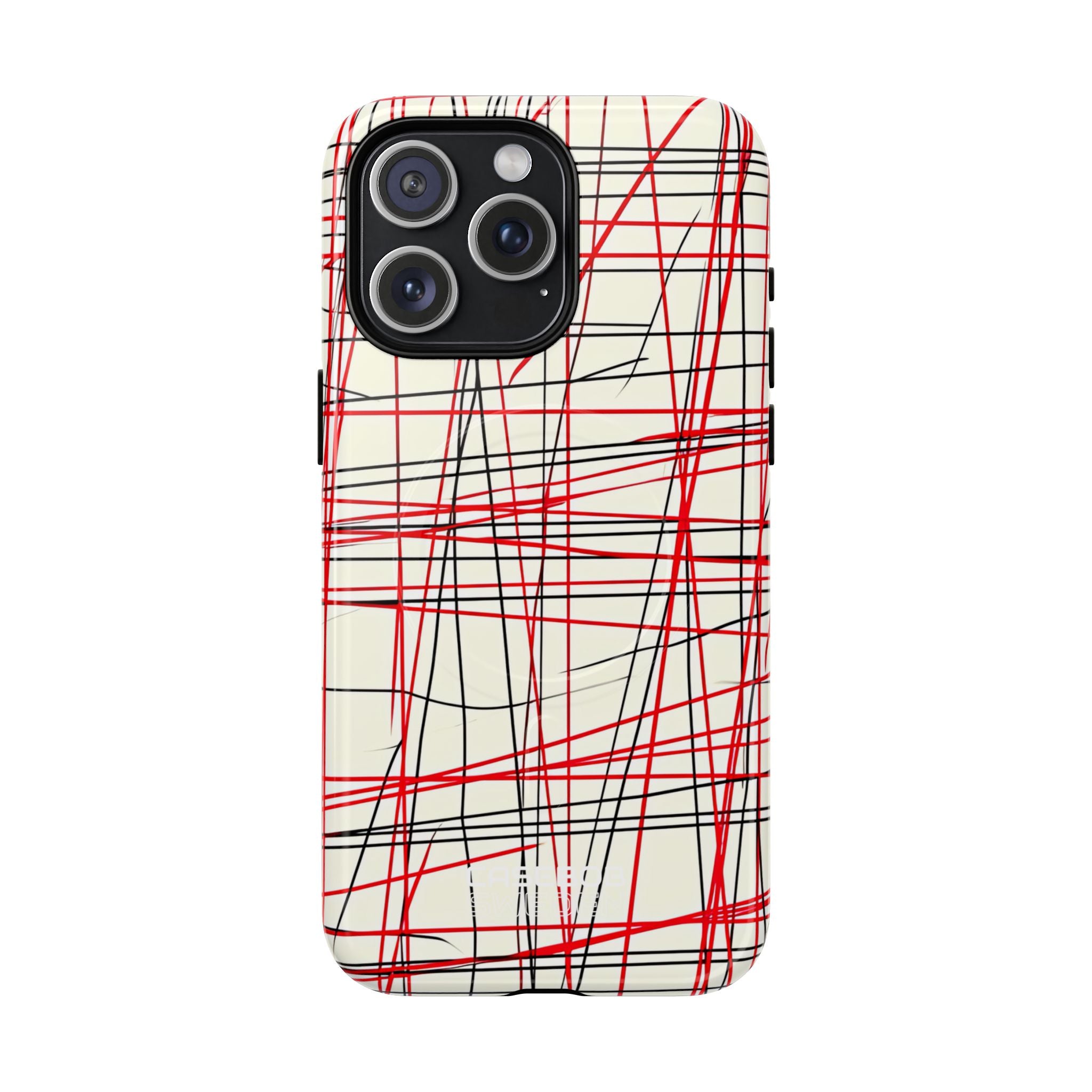 Crimson Wire Tangle iPhone 15 - Tough+
