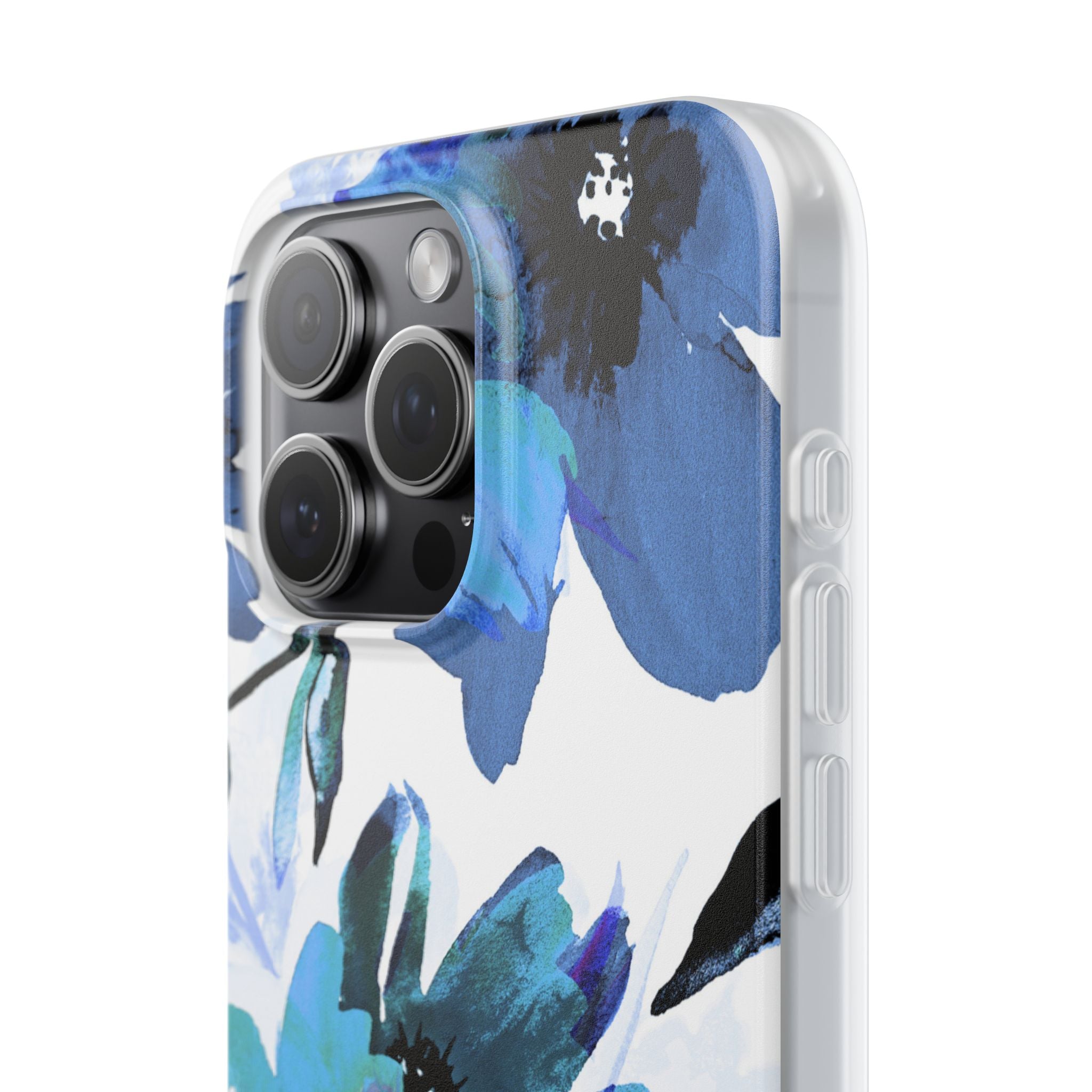 Blue Blossom Radiance iPhone 15 Pro Max Case - Soft