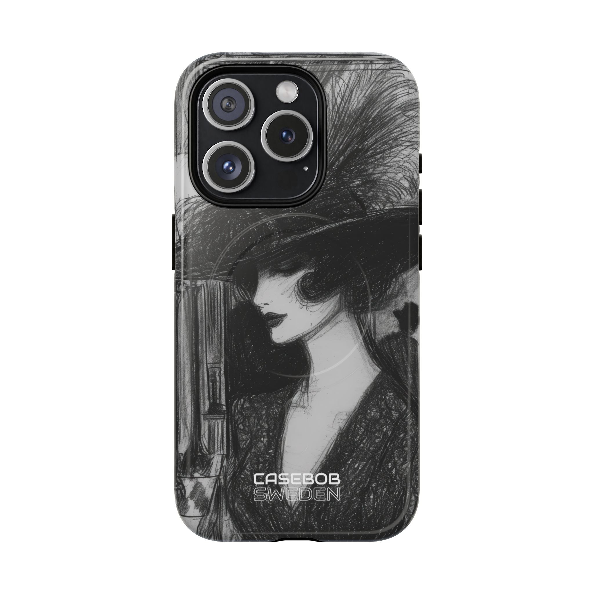 Vintage Feather Elegance iPhone 15 - Tough+