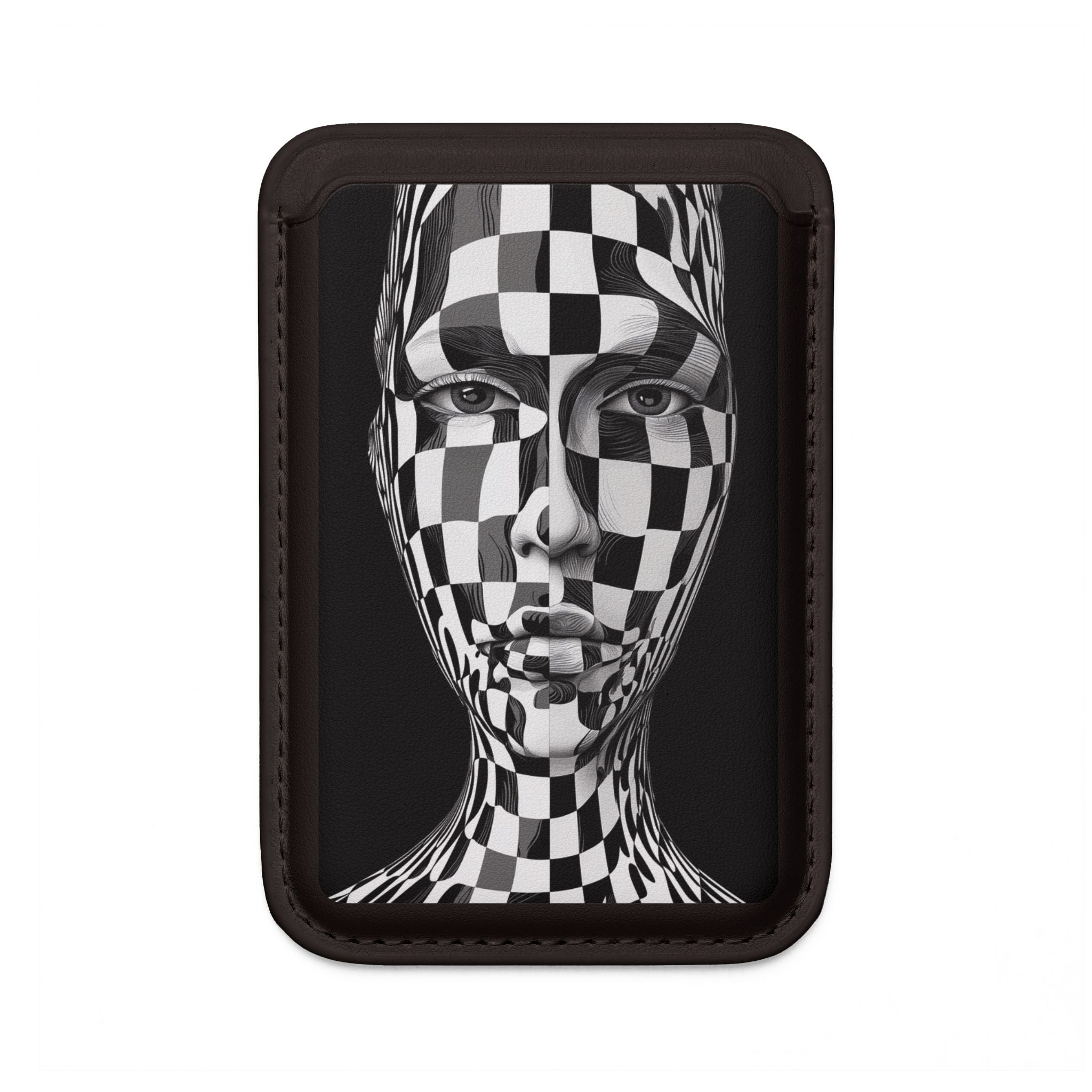 Mirrored Checkerboard Face Wallet – MagSafe Ready