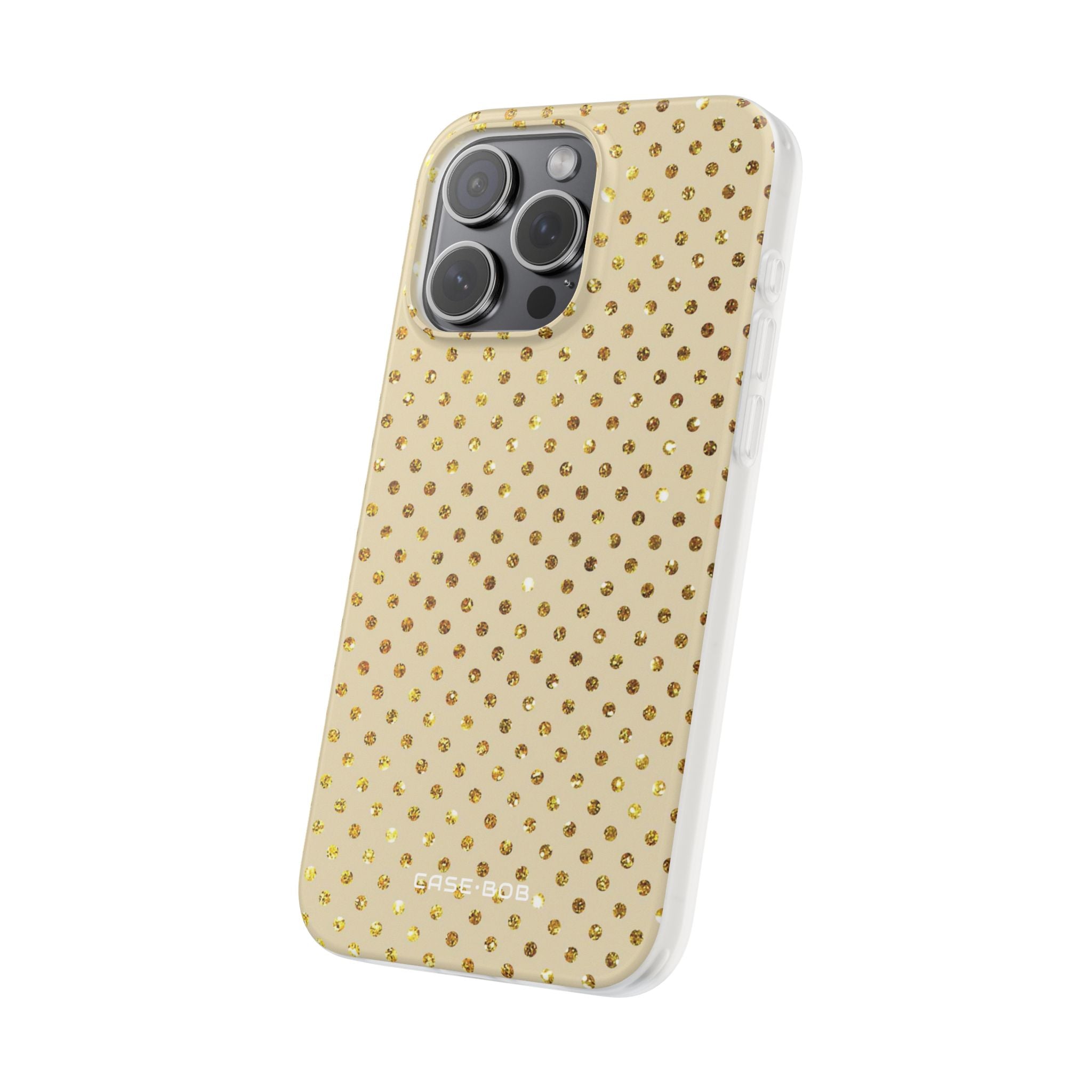 Gold Sparkle Grid iPhone 15 Pro Max Case - Soft