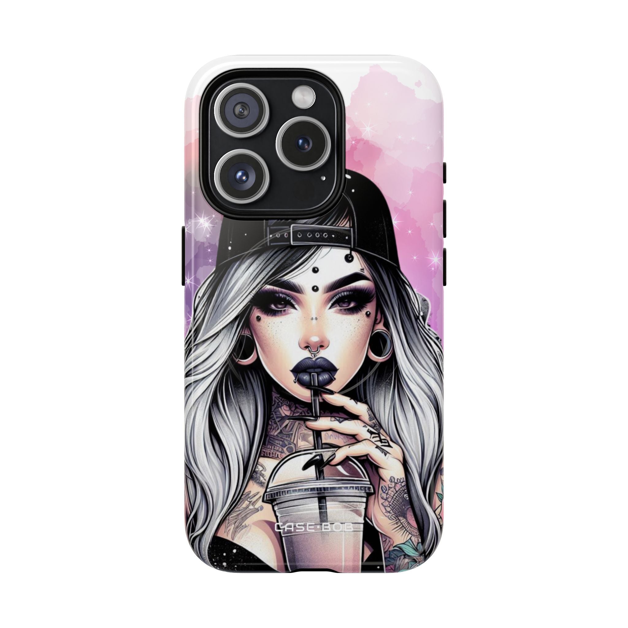 Silver Sip Nebula iPhone 15 Pro Case - Tough+