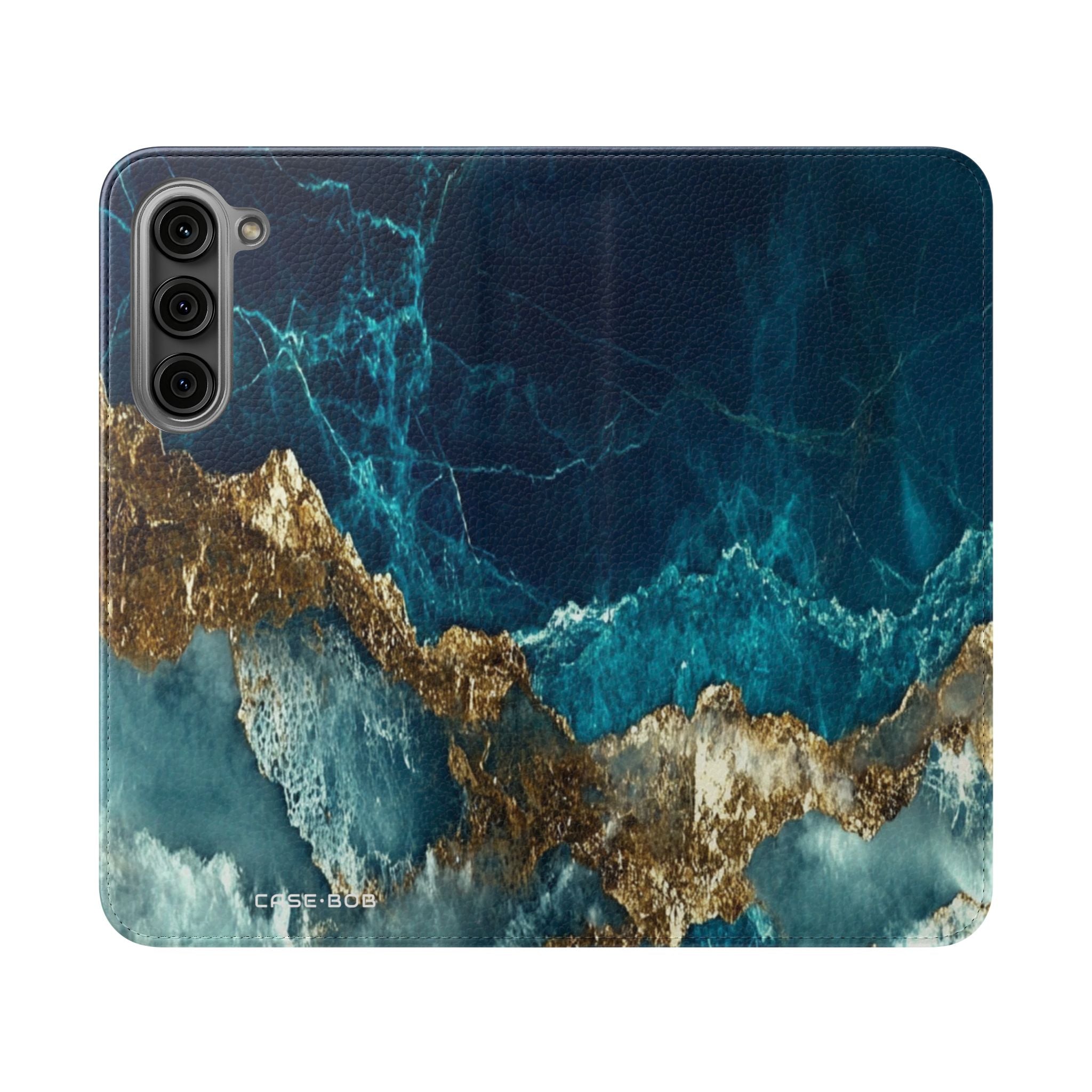 Golden Fracture Teal - Samsung S23+ Case - Wallet