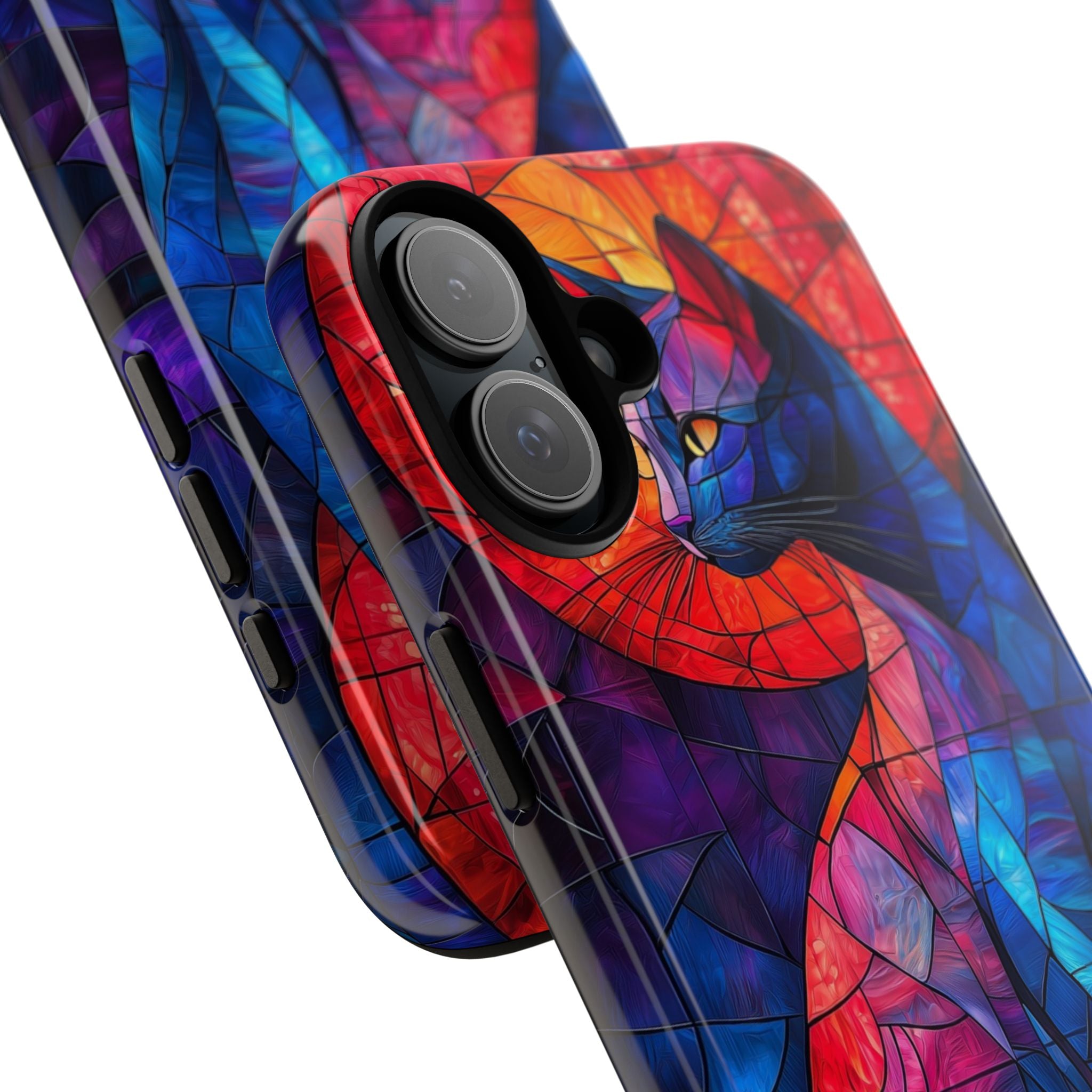 Stained-Glass Cat iPhone 16 Plus Case - Tough
