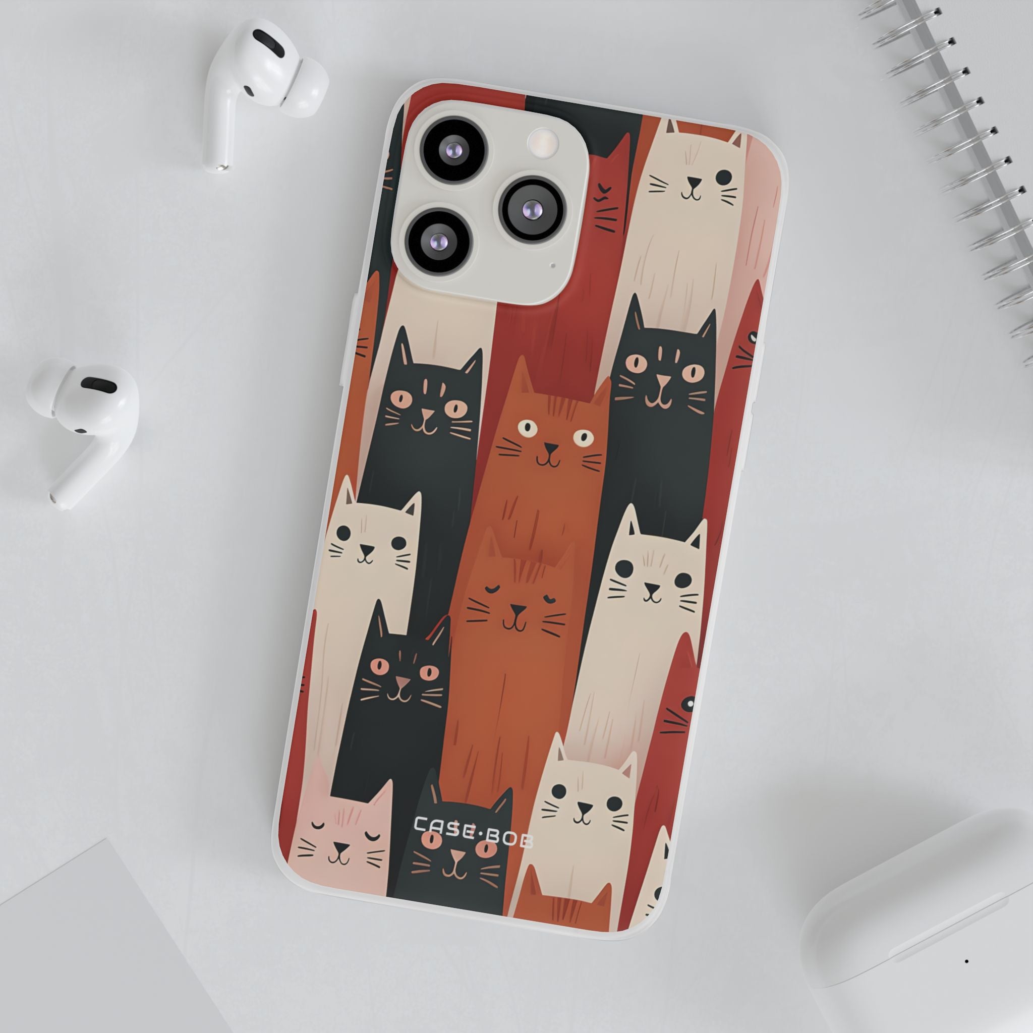 Elongated Cats Black iPhone 13 Pro Max - Soft