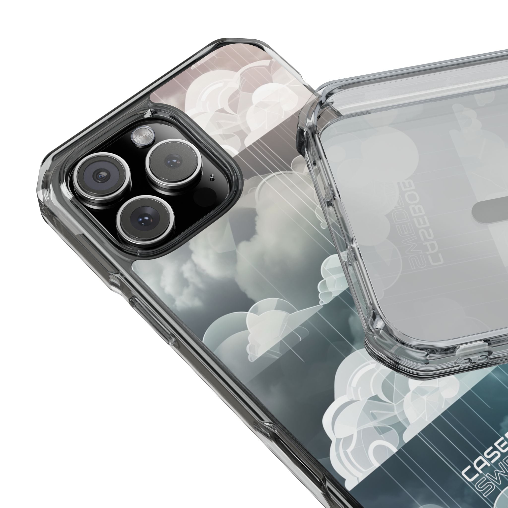Silver Dream Clouds iPhone 16 - Impact Clear+
