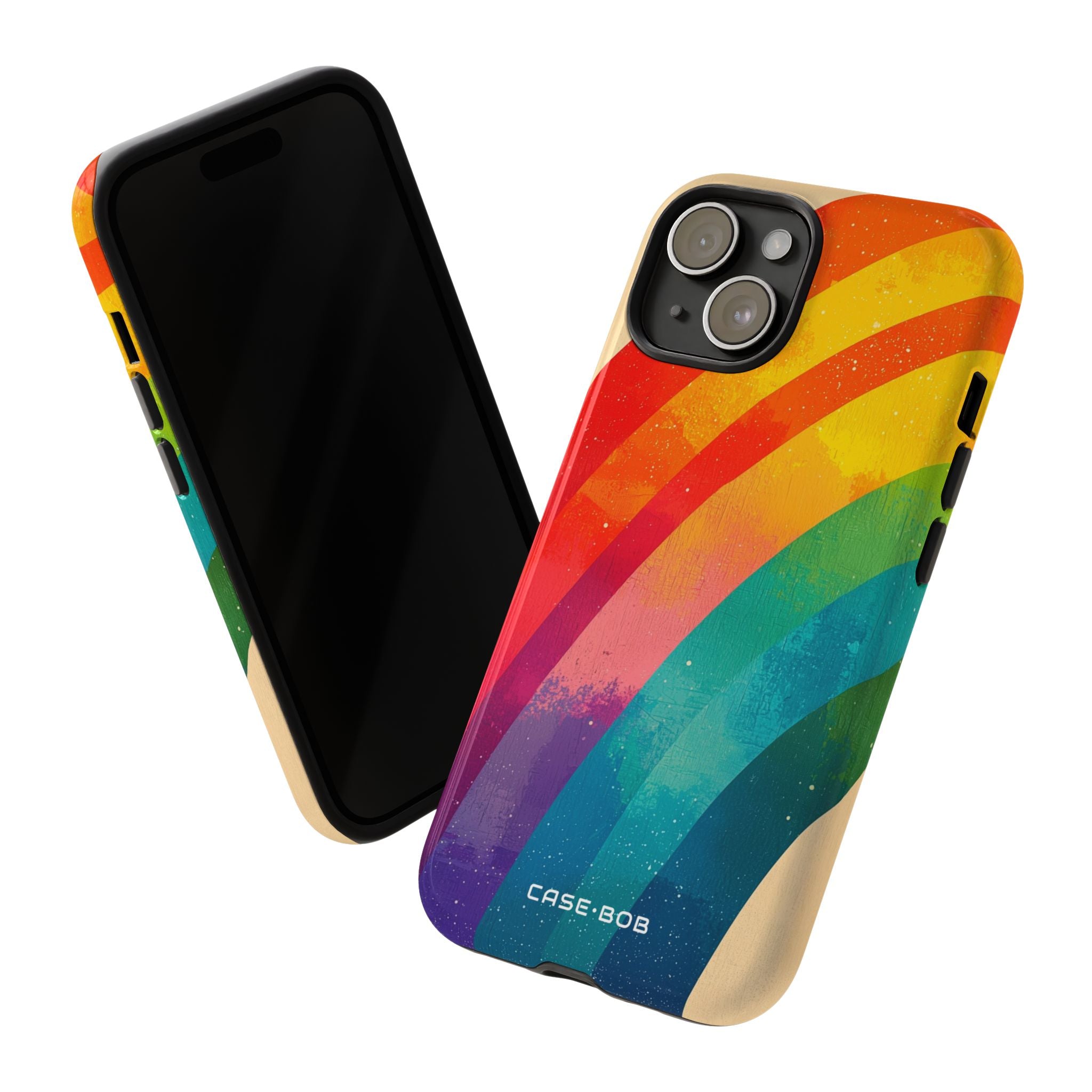 Textured Rainbow Arc iPhone 15 Case - Tough