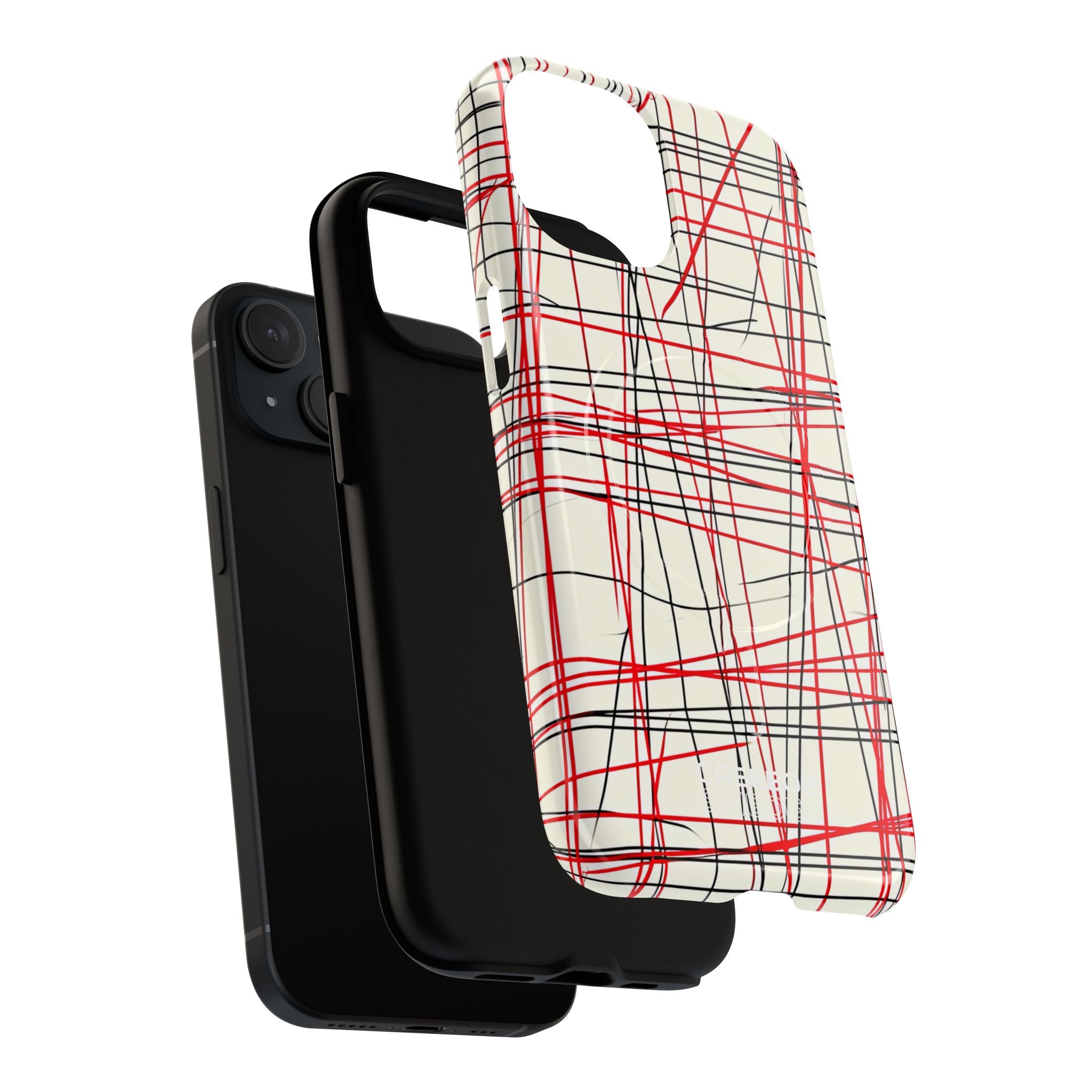 Crimson Wire Tangle iPhone 15 - Tough+