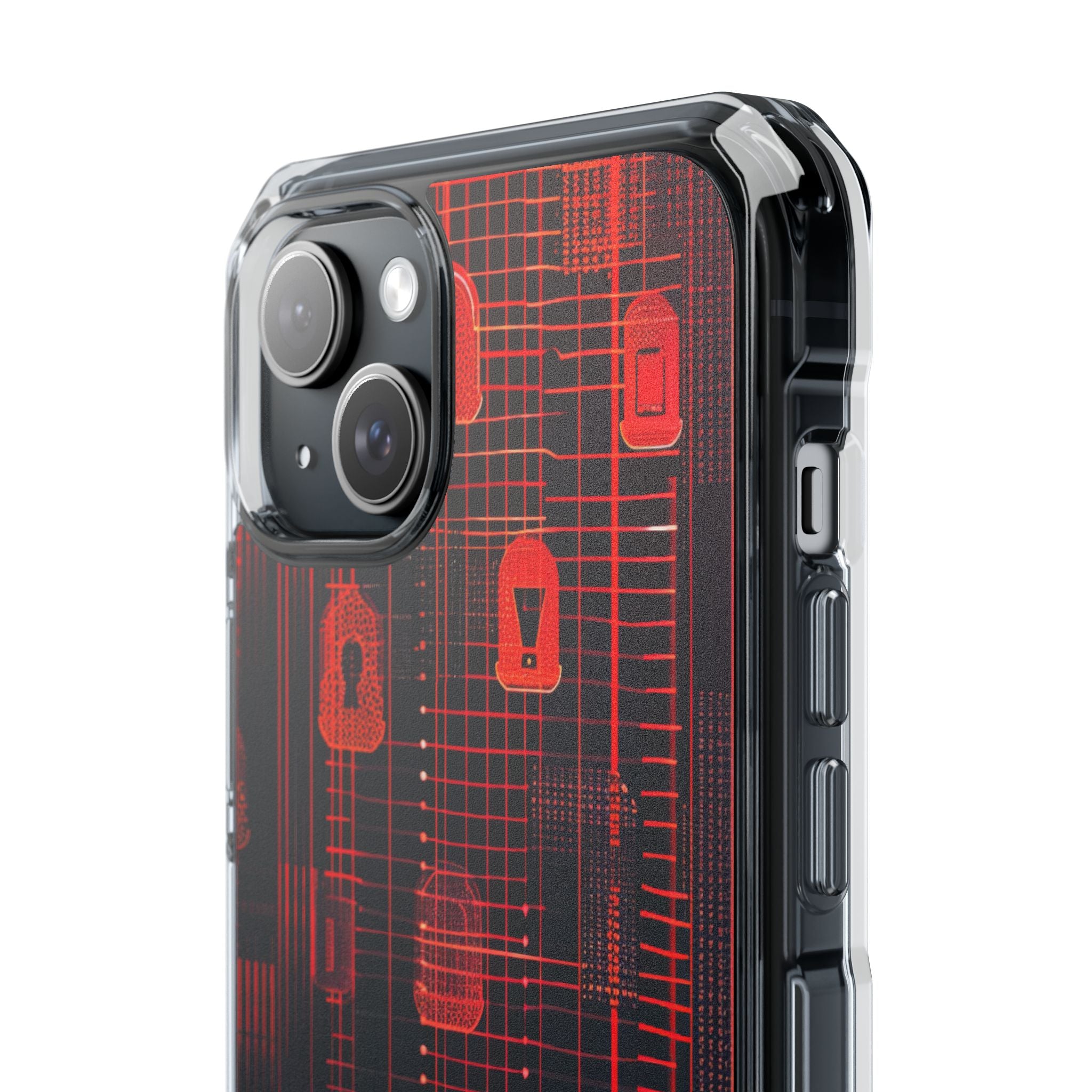 Cyber Locks Grid iPhone 15 - Impact Clear+