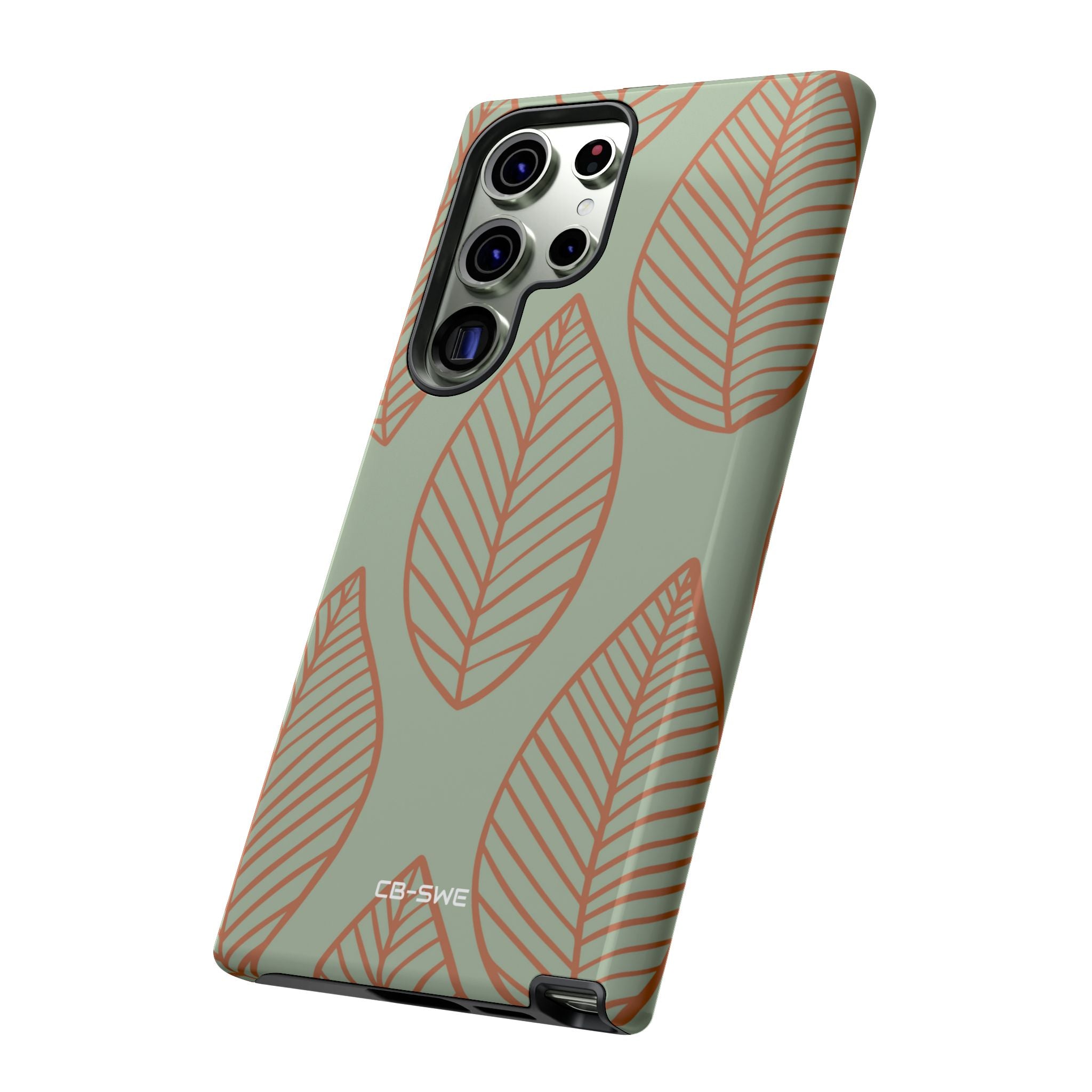 Mint and Orange Leaves - Samsung Case