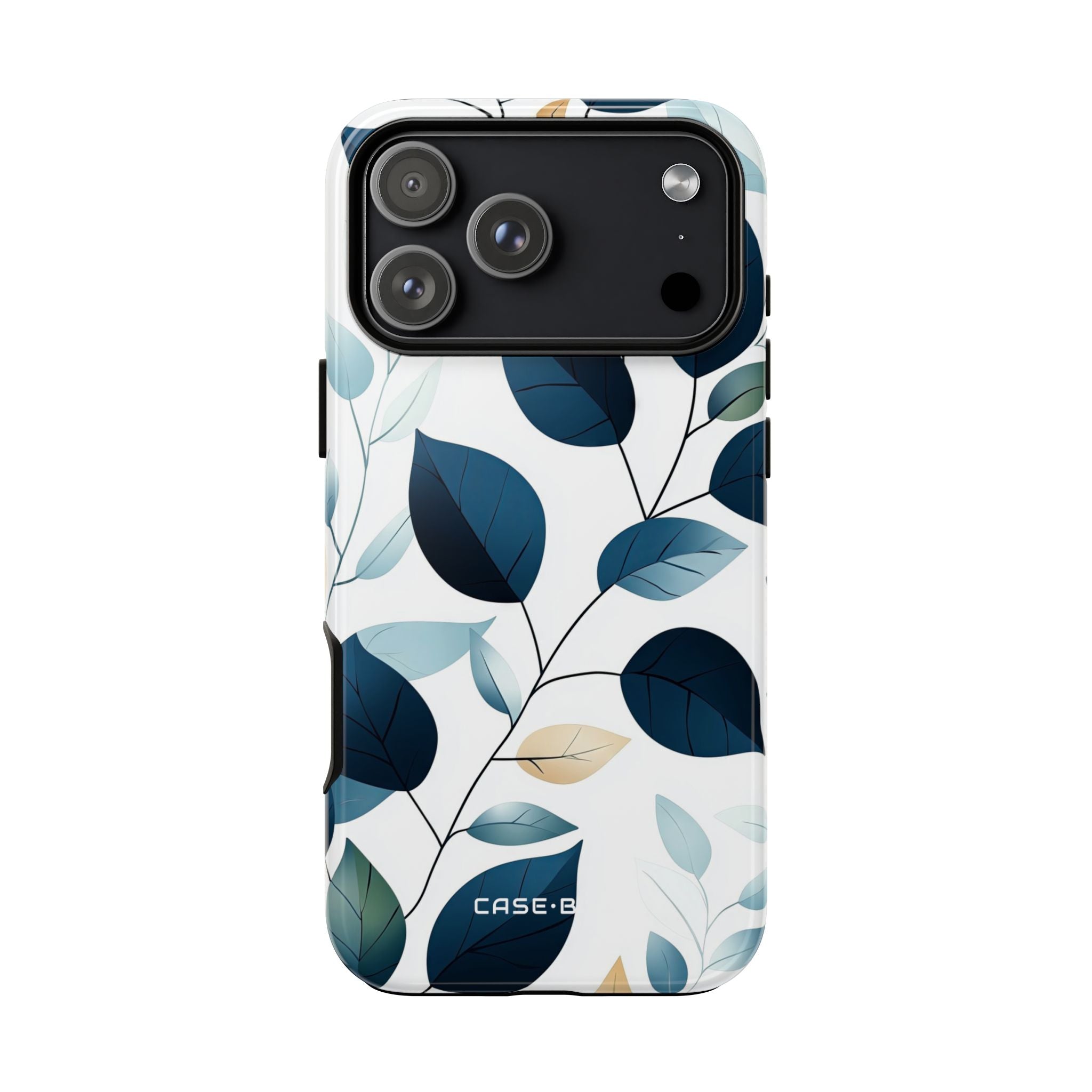 Navy Leaf Veins iPhone 17 Pro Max Case - Tough