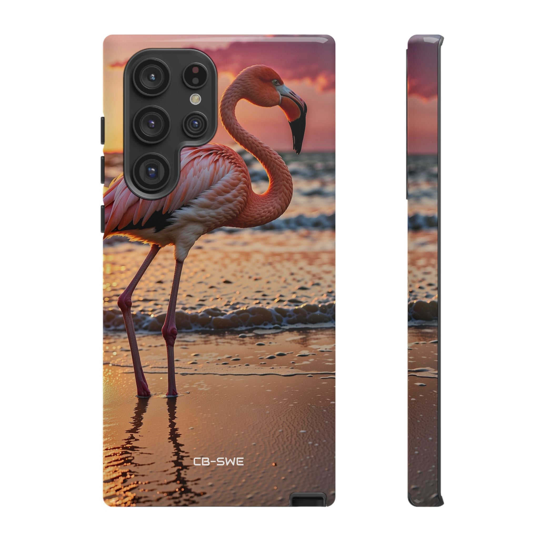 Sunset Flamingo Stand - Samsung Case