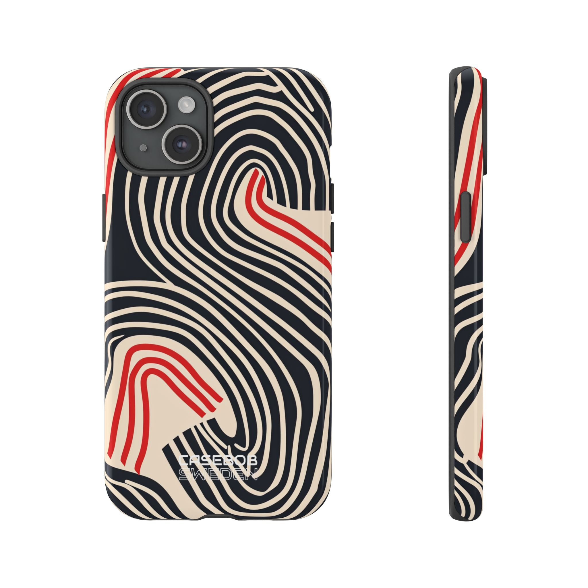 Wavy Red Flow iPhone 15 - Tough