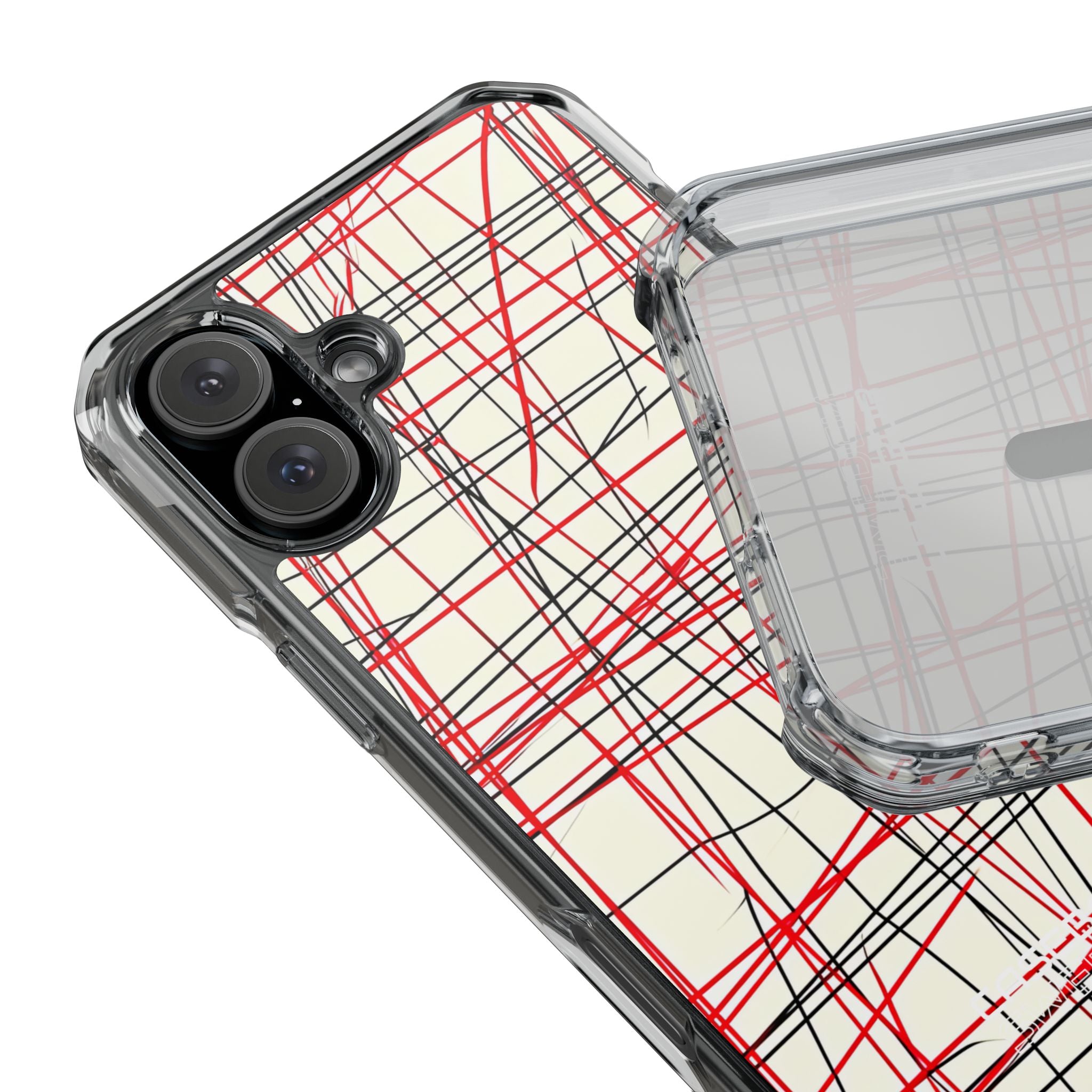 Crimson Wire Tangle iPhone 16 - Impact Clear+